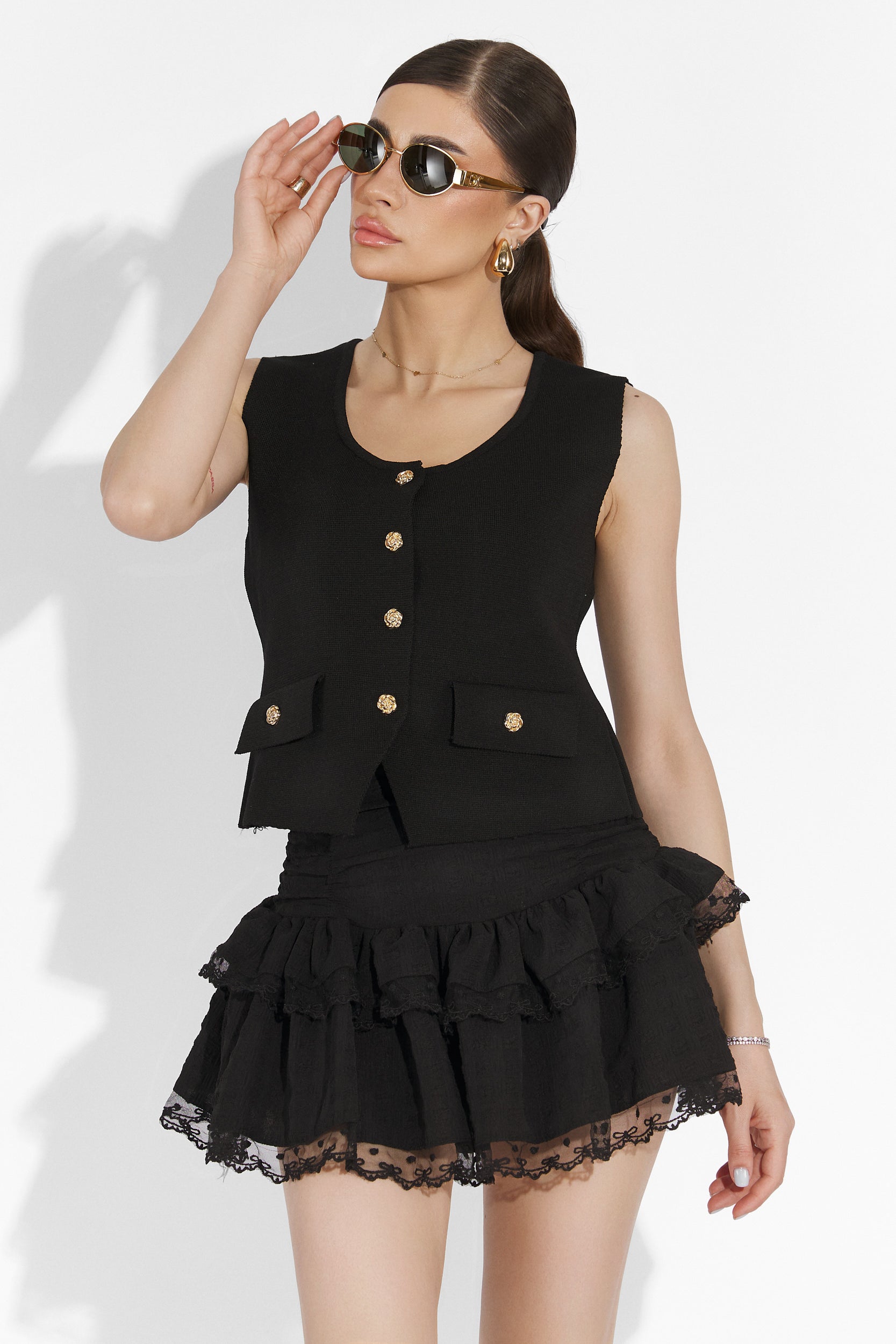 Дамска черна ежедневна пола Alarcon Bogas