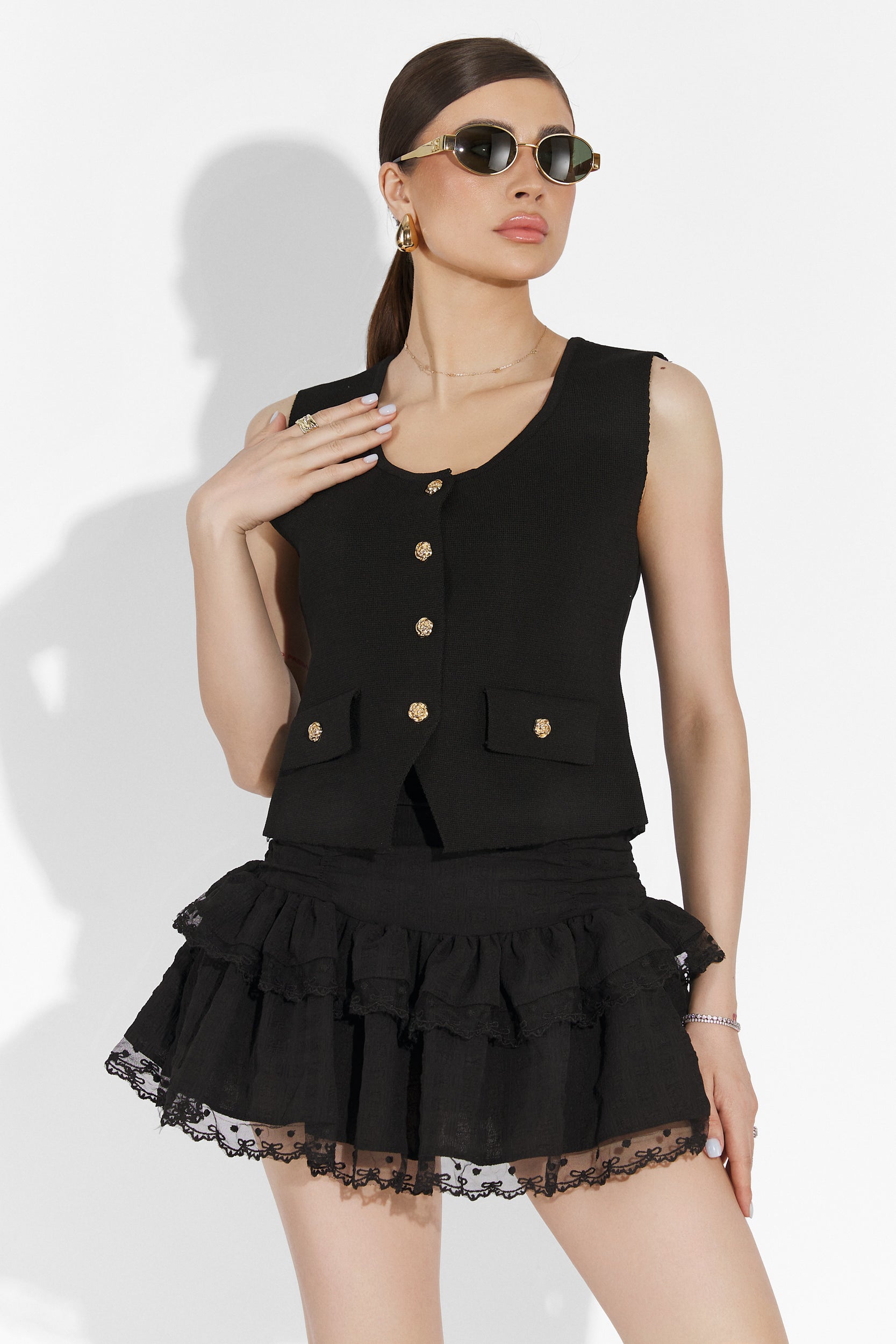 Дамска черна ежедневна пола Alarcon Bogas