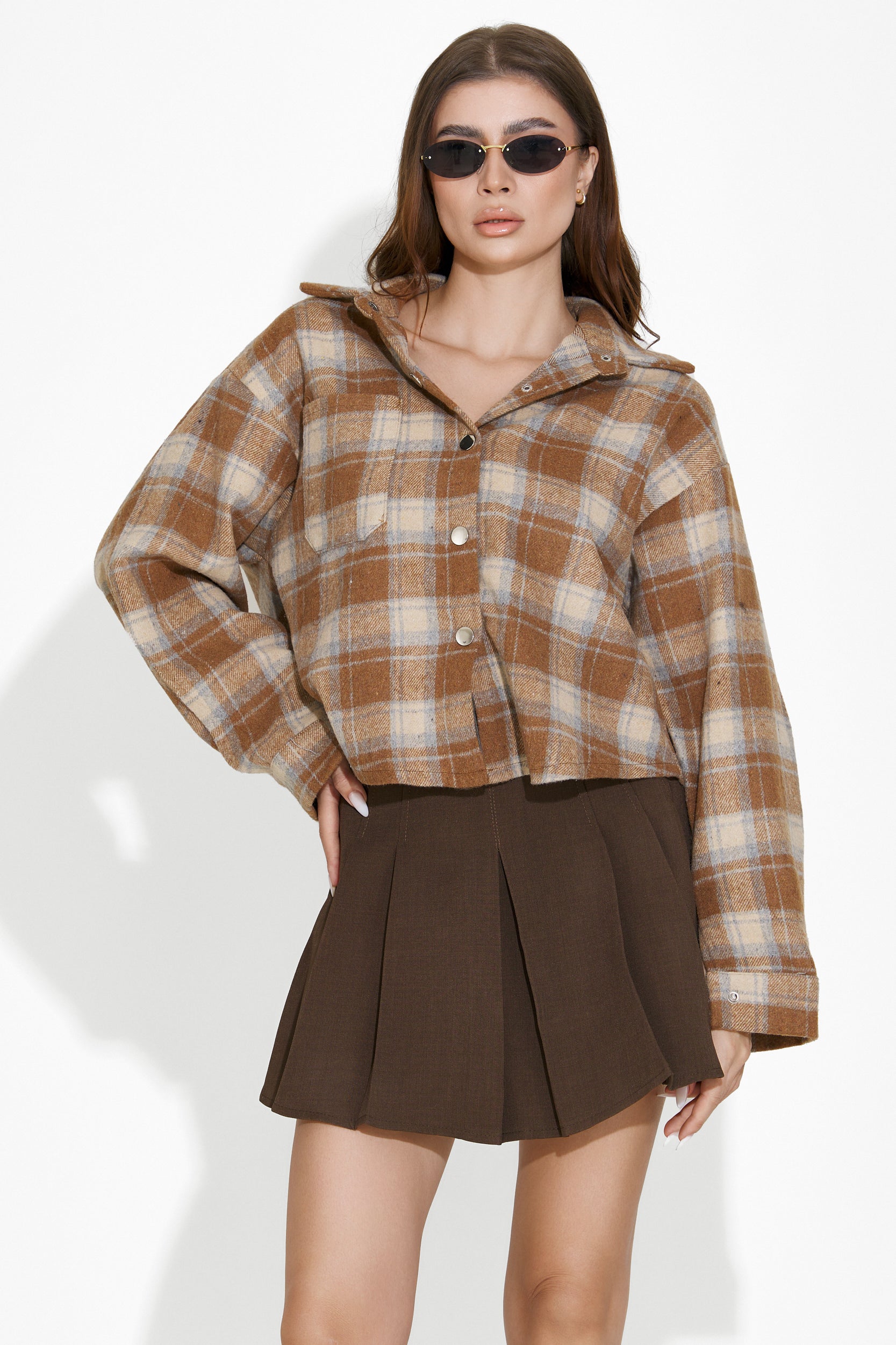 Елегантна дамска пола в кафяво от Tanasie Bogas