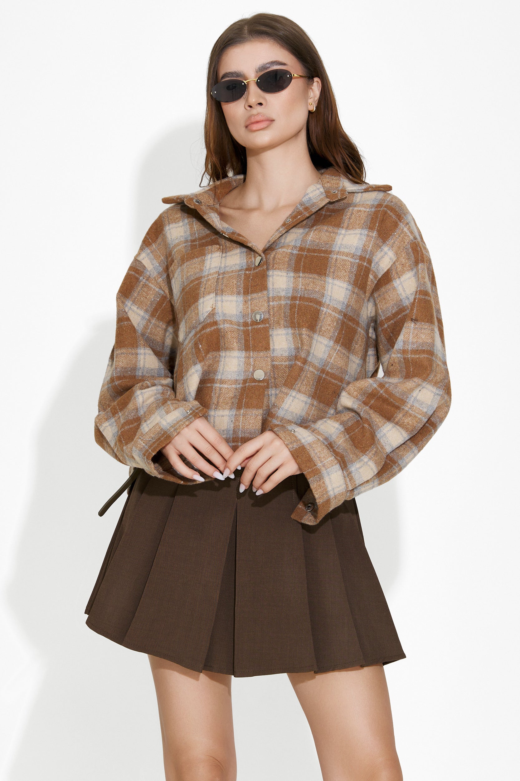 Елегантна дамска пола в кафяво от Tanasie Bogas