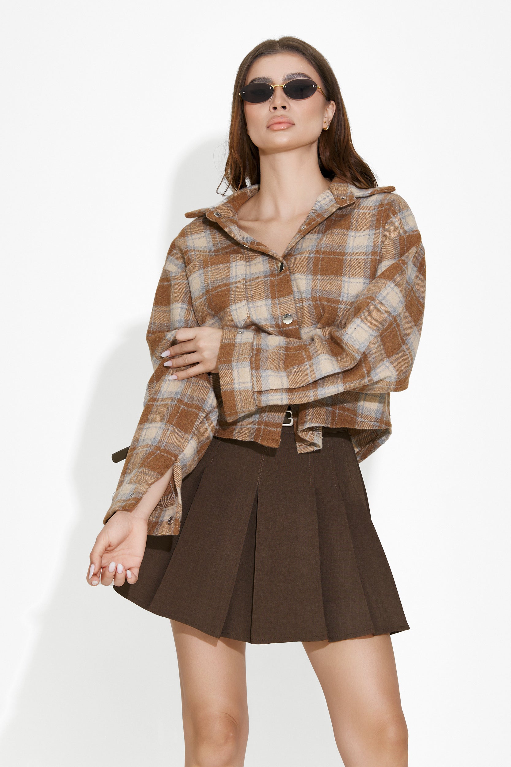 Елегантна дамска пола в кафяво от Tanasie Bogas