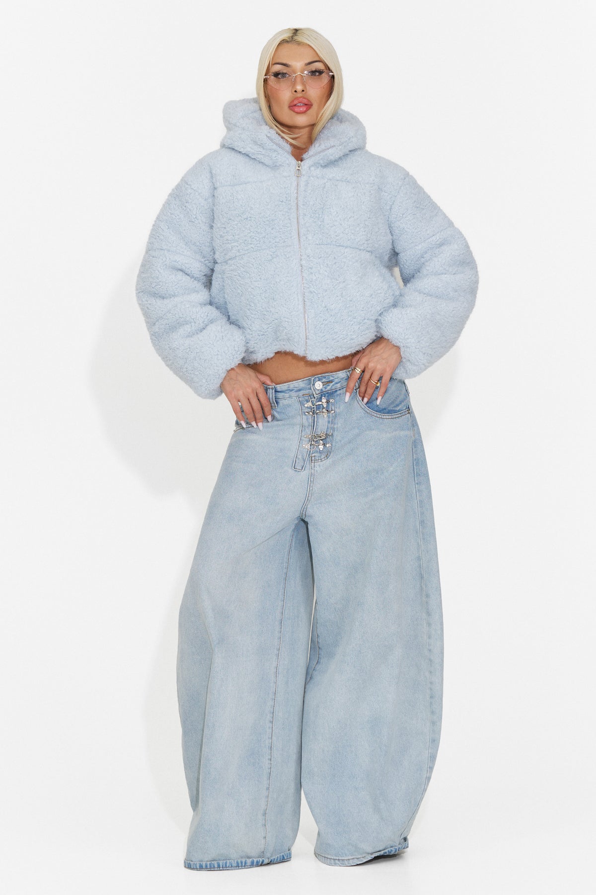 Geaca casual bleu Derenoena Bogas