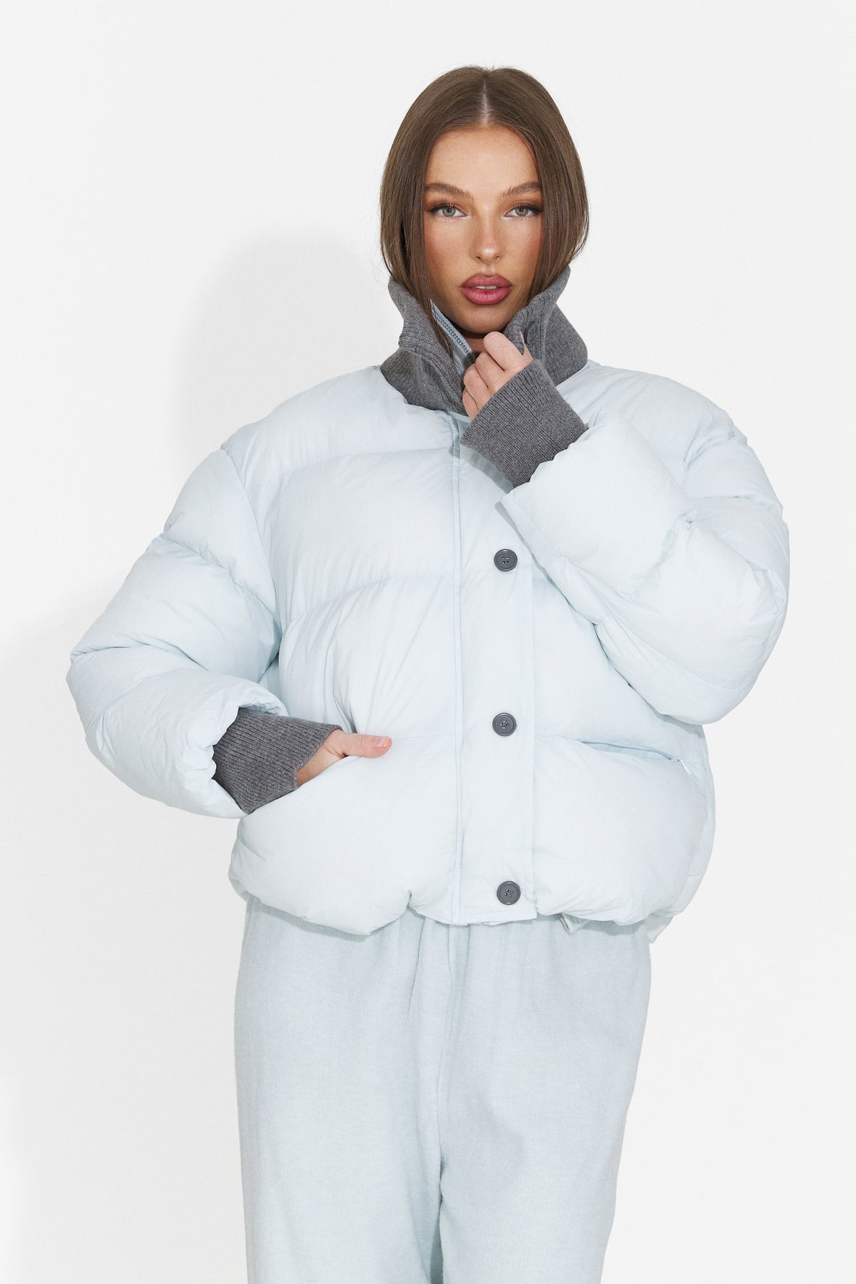 Geaca casual bleu Dynualia Bogas