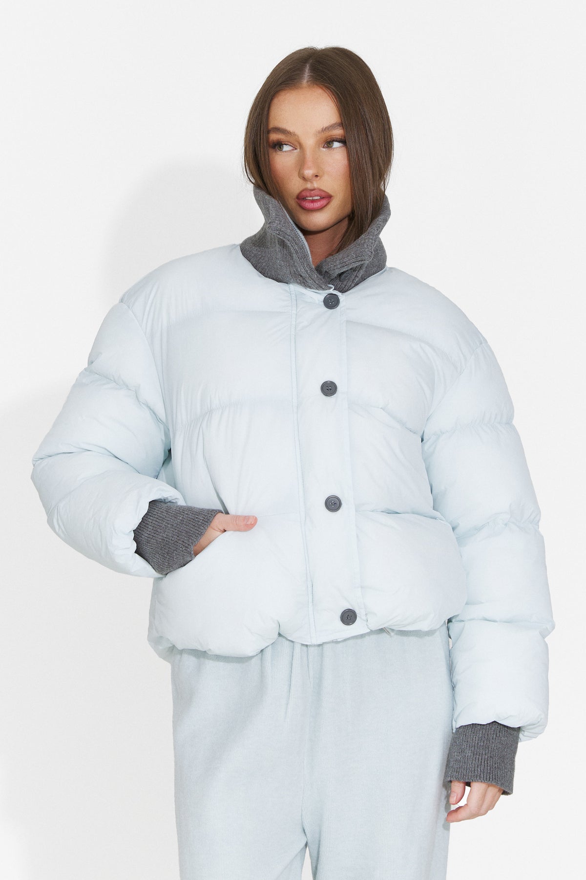 Geaca casual bleu Dynualia Bogas