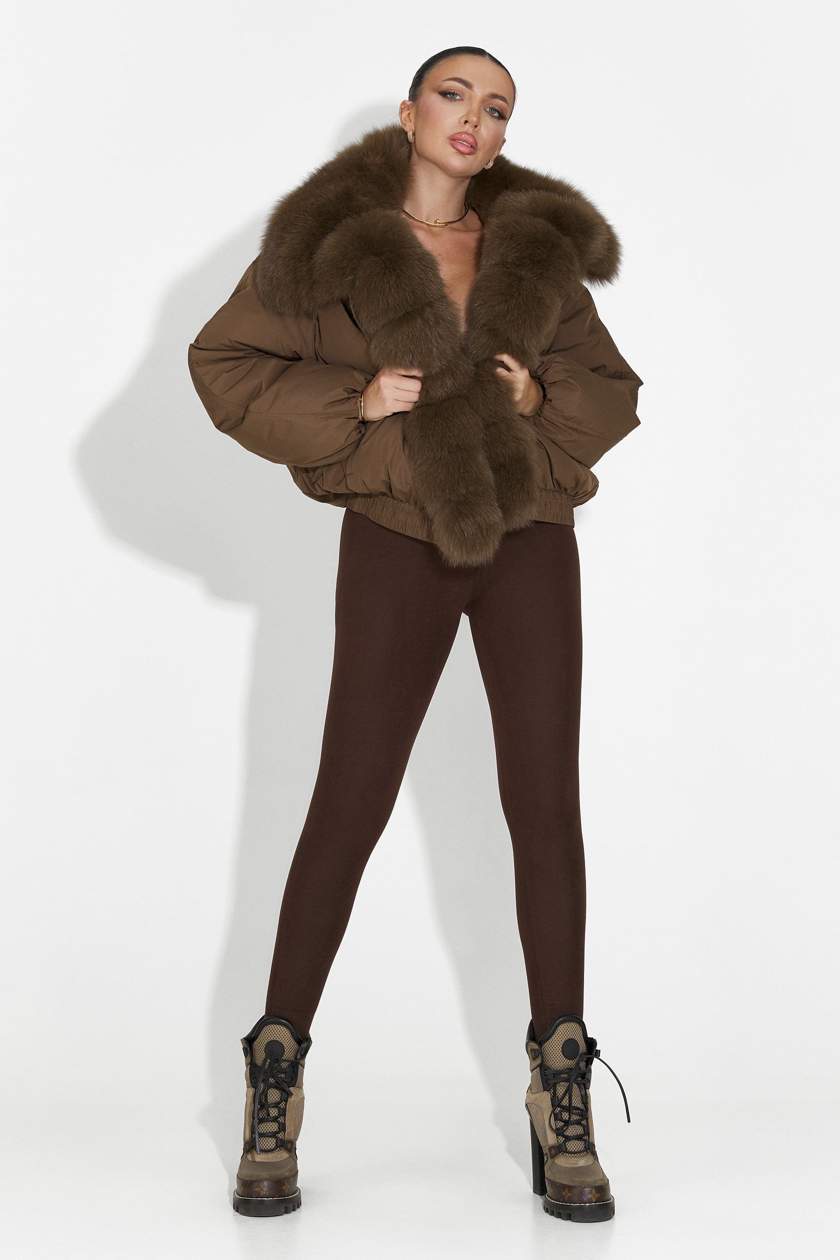 Кафяво дамско спортно яке Arvion Bogas