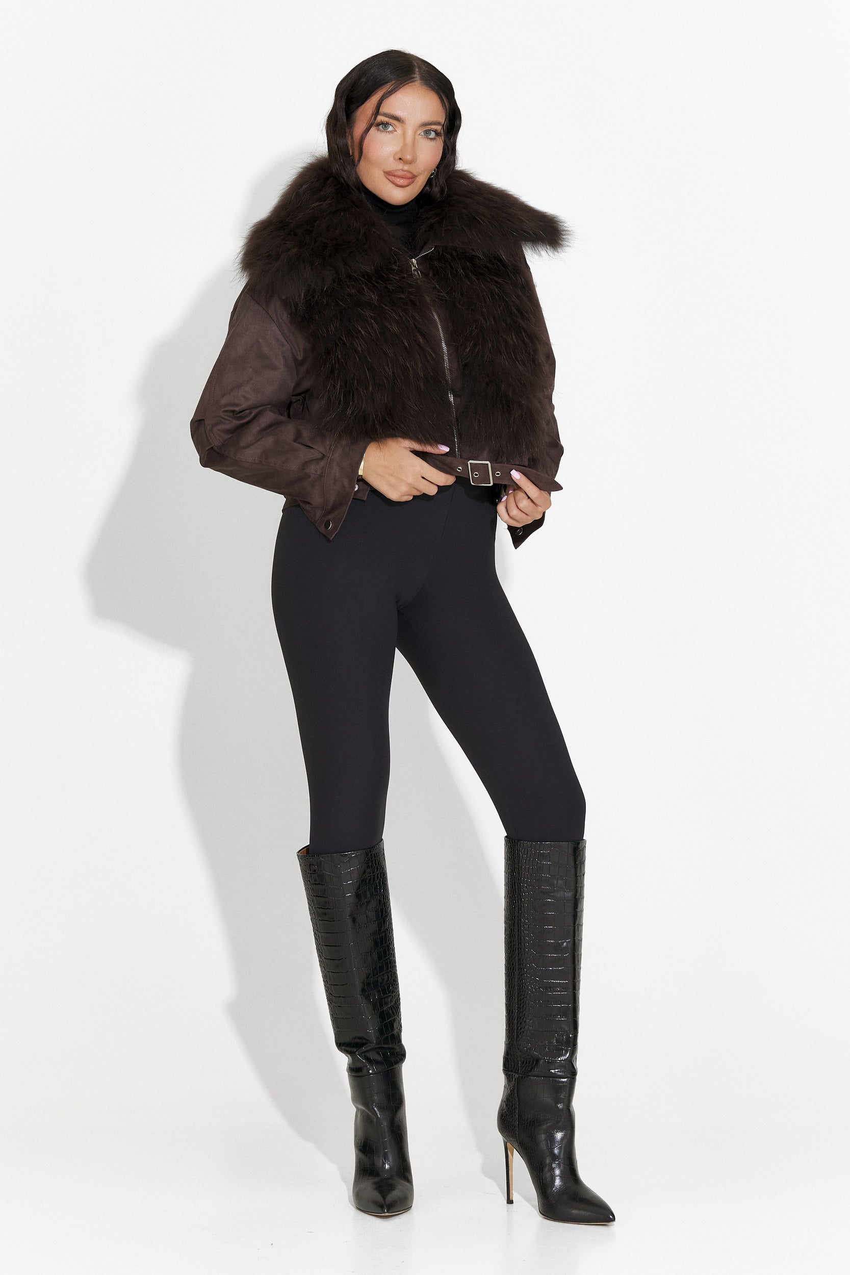 Кафяво дамско ежедневно яке Dresara Bogas