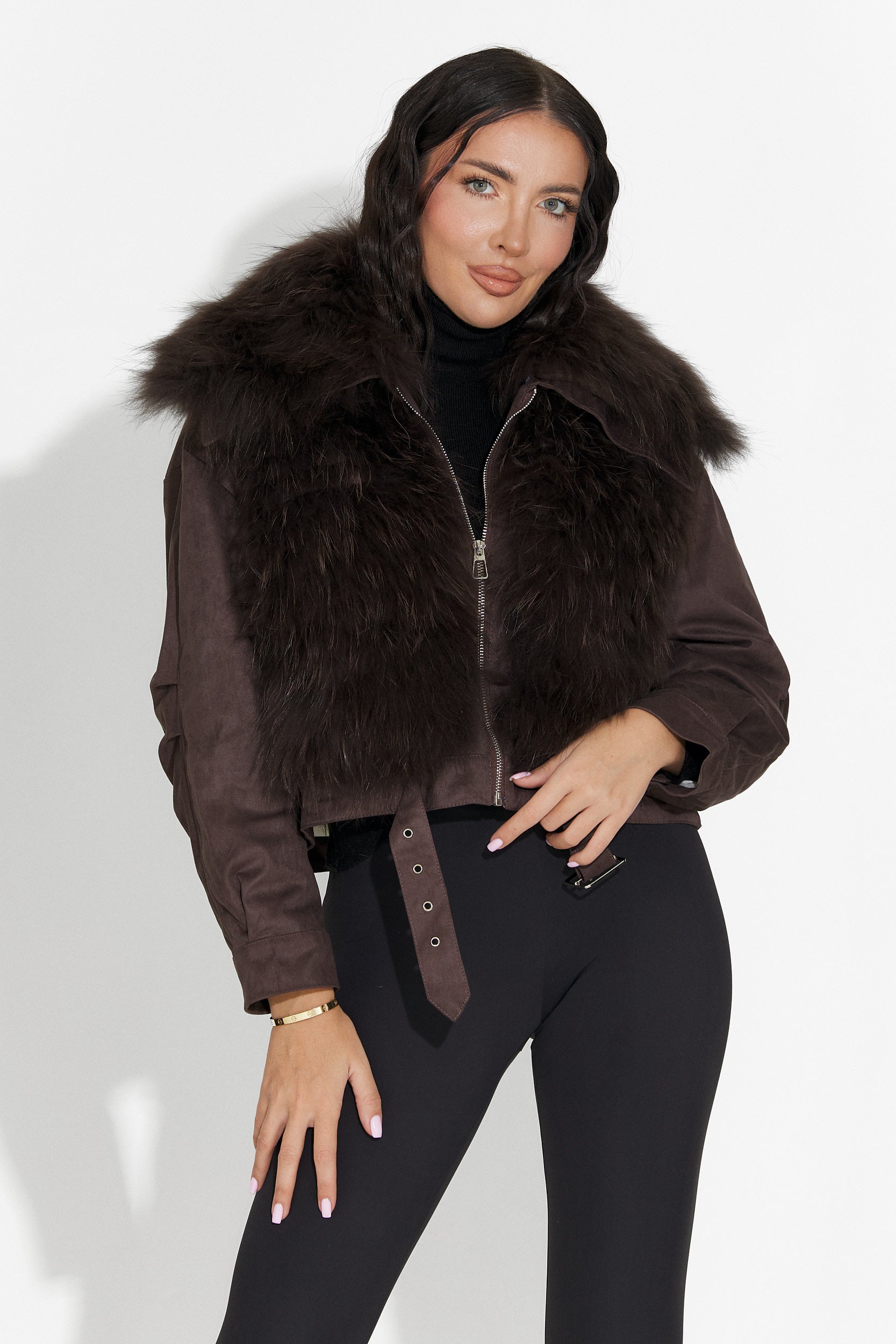 Кафяво дамско ежедневно яке Dresara Bogas