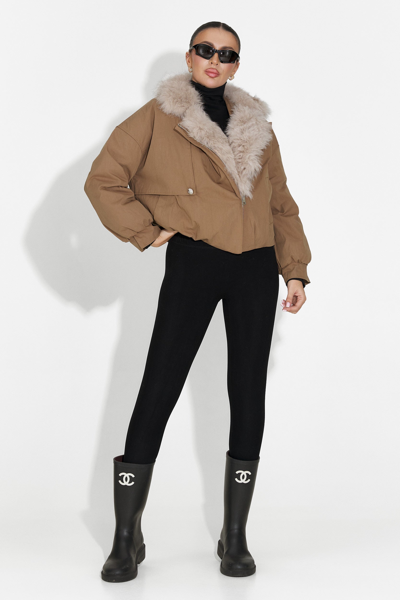 Кафяво дамско спортно яке Eriora Bogas