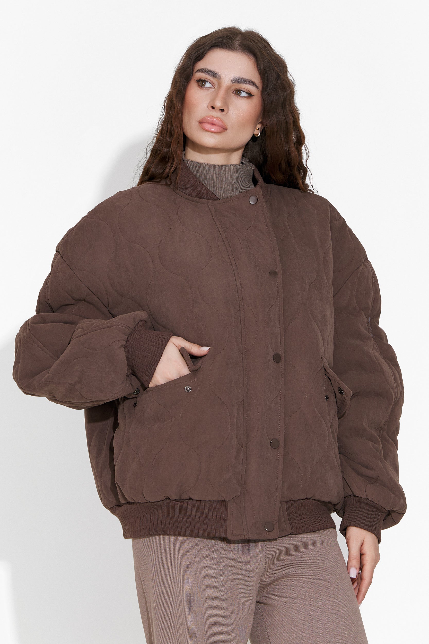 Кафяво дамско спортно яке Winfrey Bogas