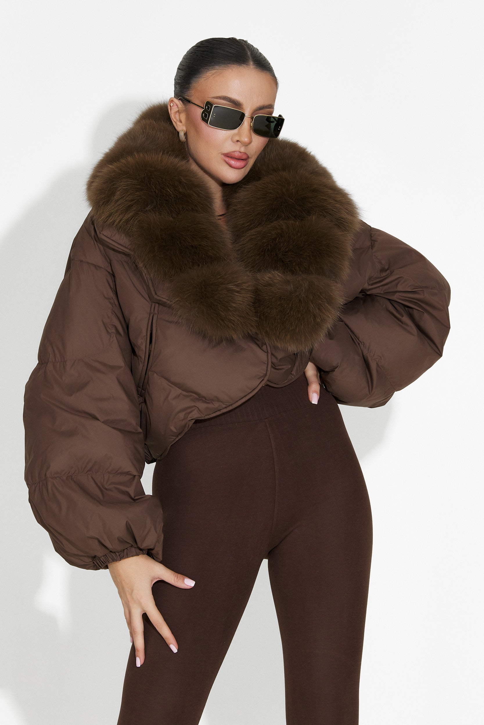 Дамско кафяво яке Selvoria Bogas