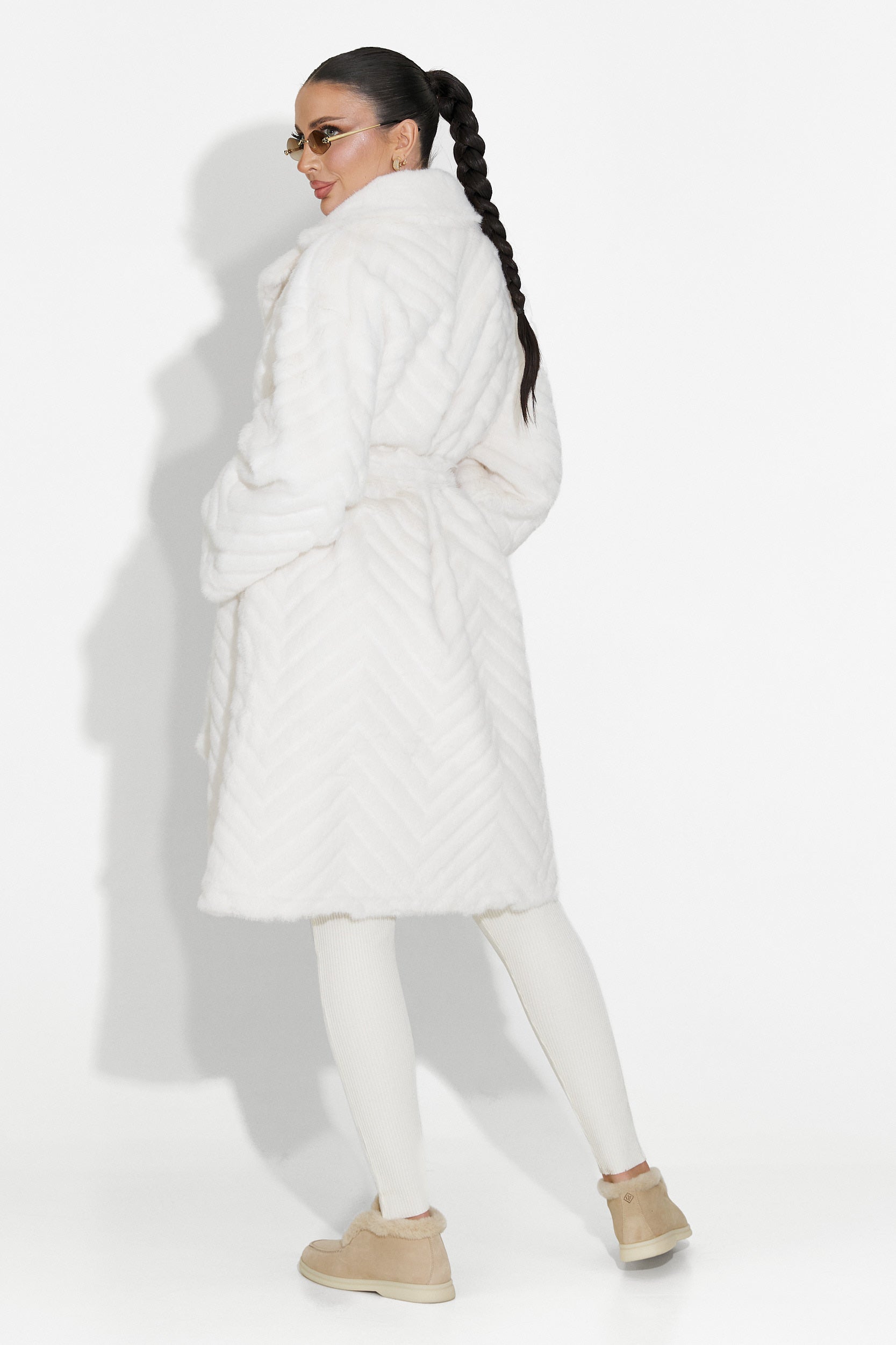 Бежов кожуш от козина Lunaris Bogas