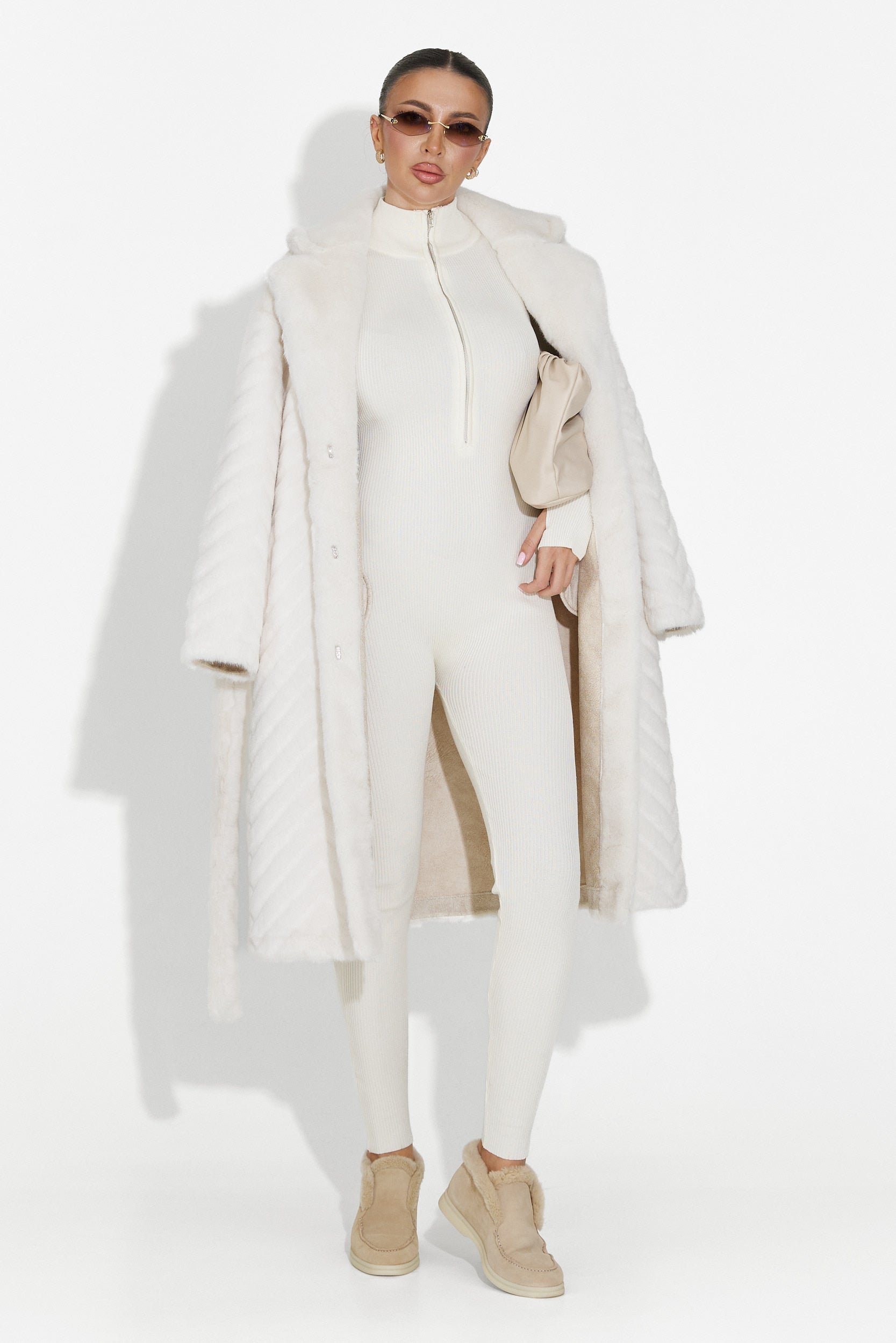 Бежов кожуш от козина Lunaris Bogas