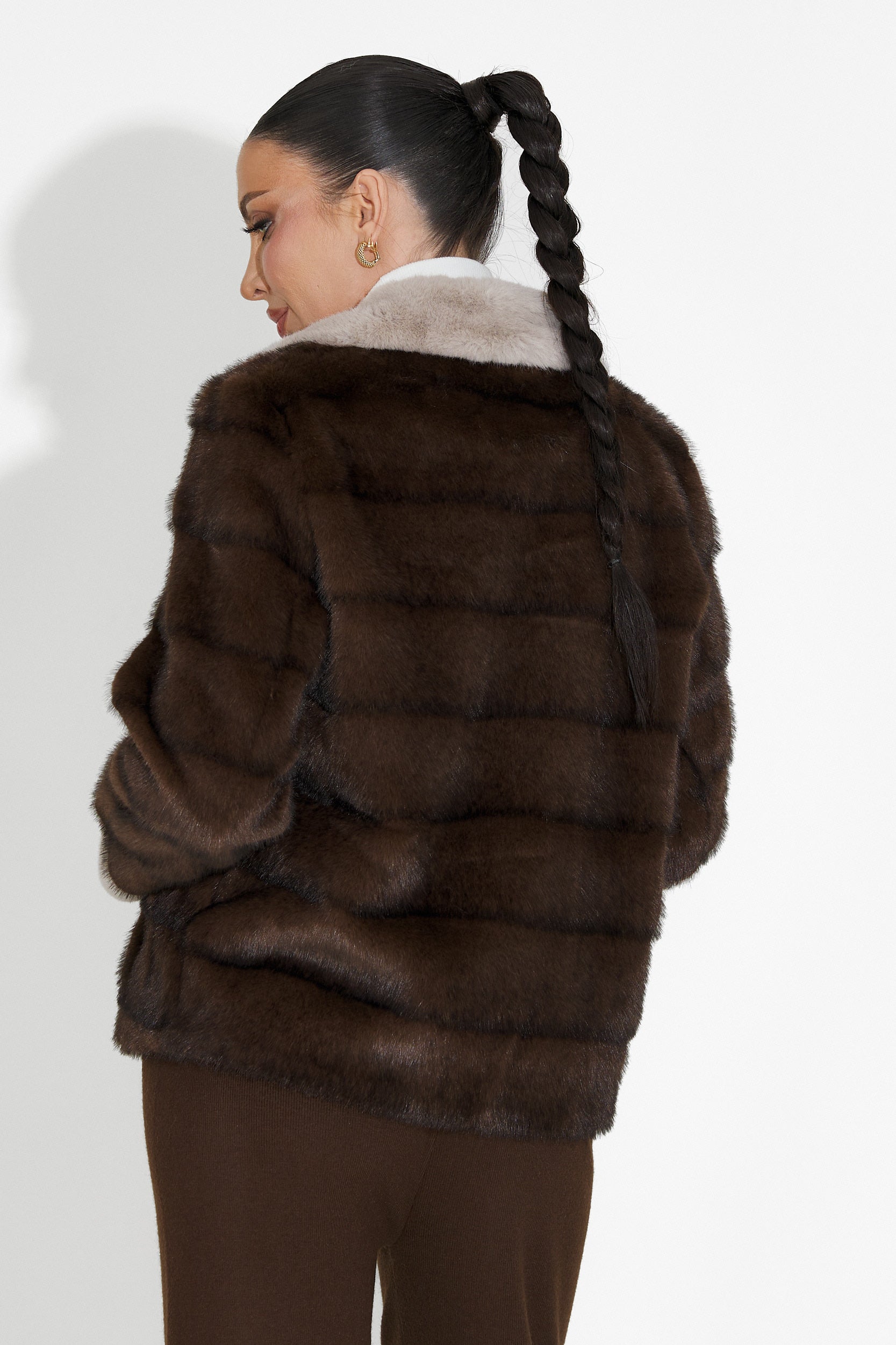 Кафяво кожено яке Celoria Bogas