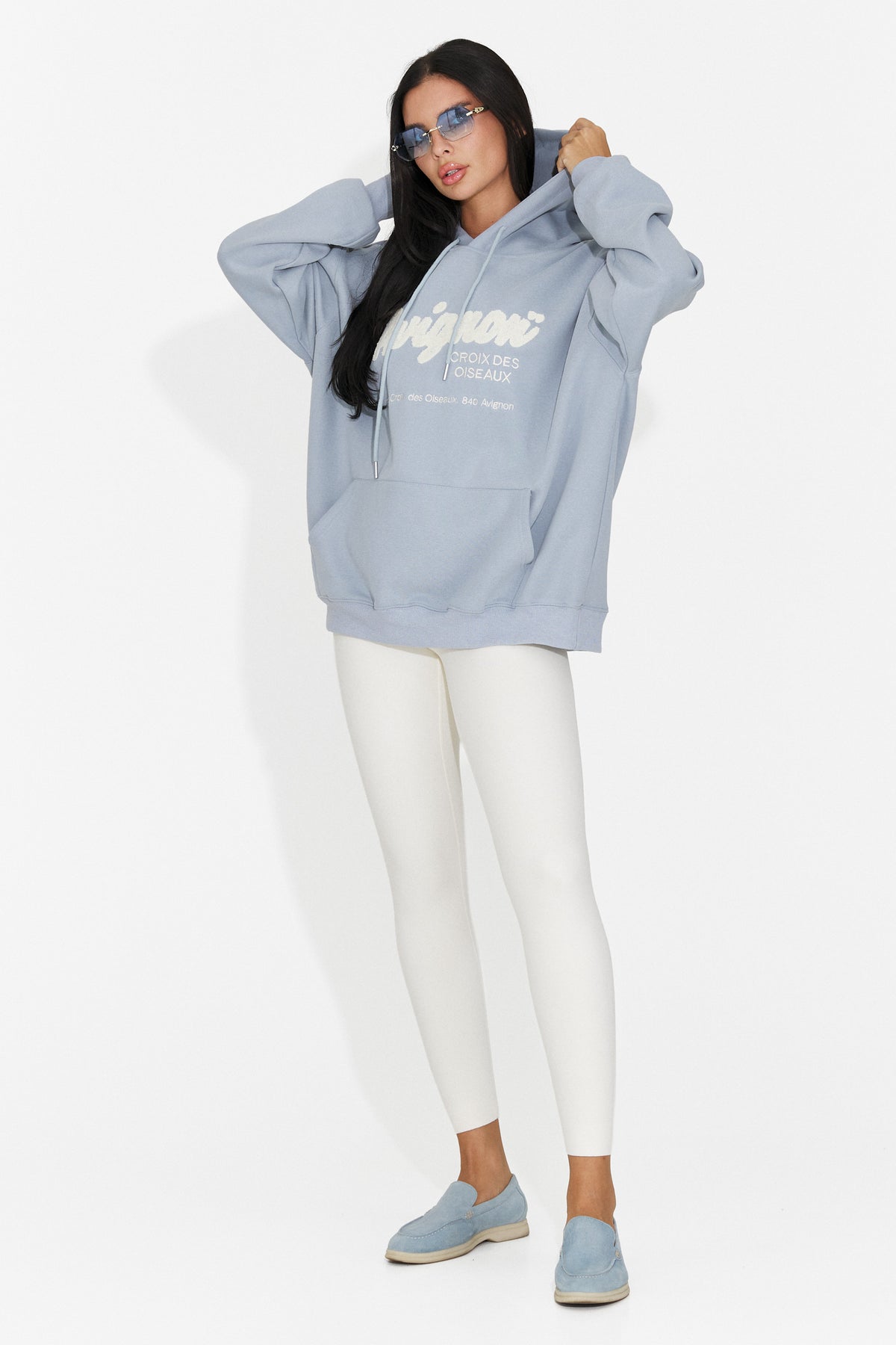 Hanorac casual bleu Valotdiva Bogas