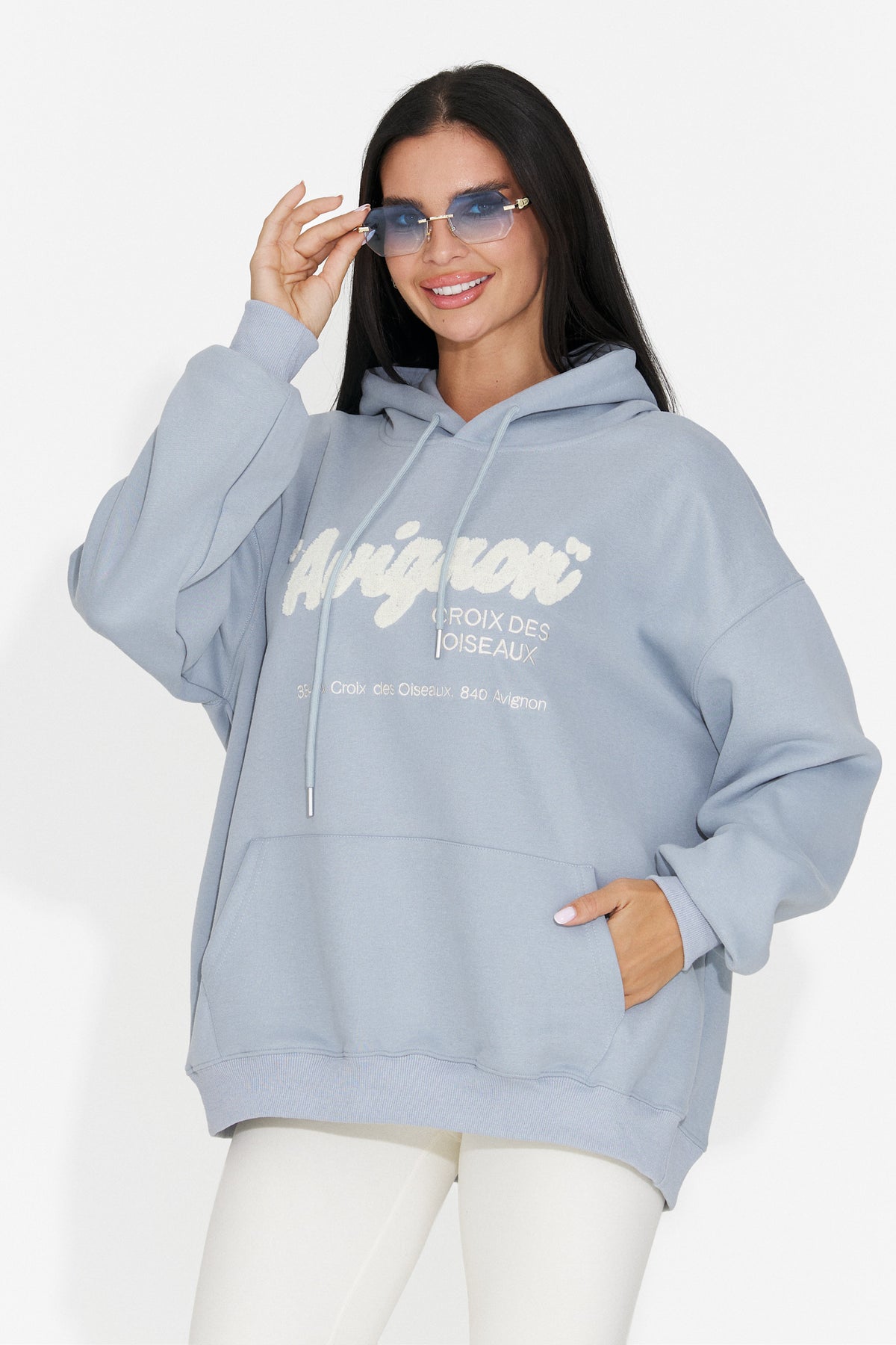 Hanorac casual bleu Valotdiva Bogas