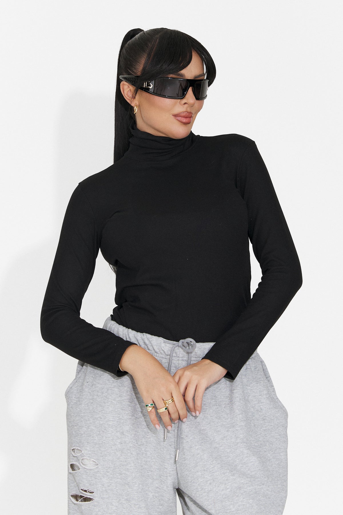 Helanca casual neagra Grunliza Bogas