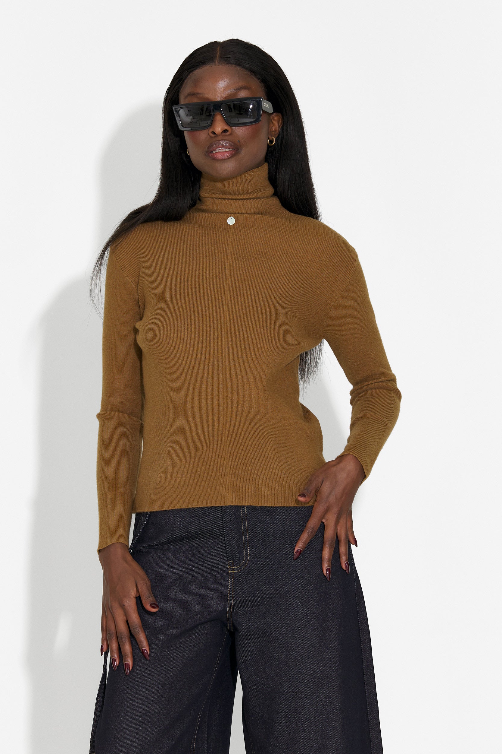 Кафяв дамски ежедневен пуловер Invera Bogas