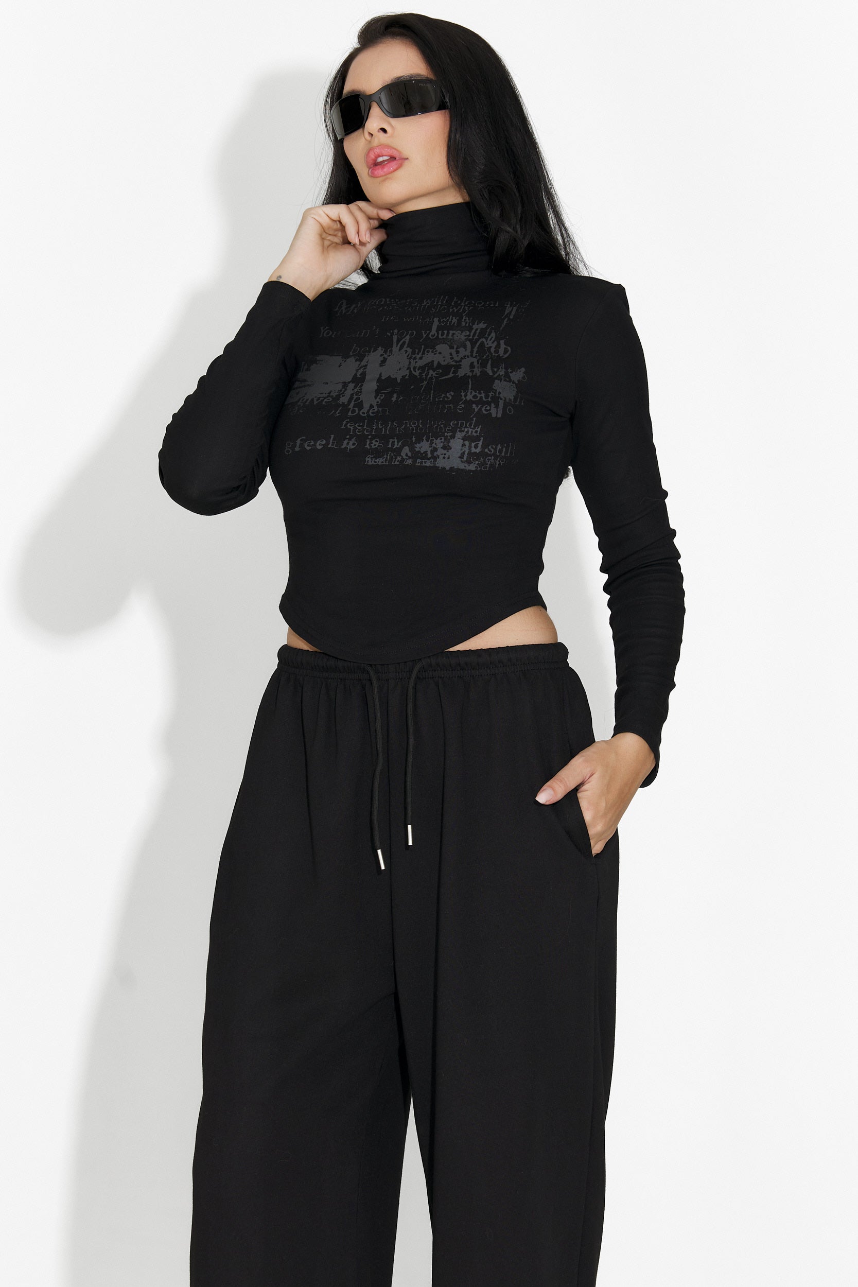 Дамска черна ежедневна блуза Fenalya Bogas