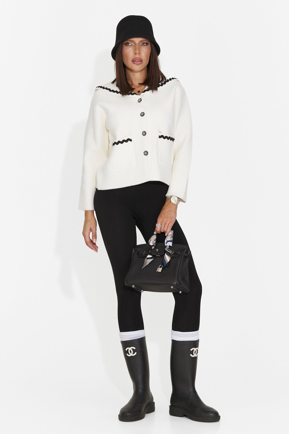 Jacheta casual crem Fyvomora Bogas