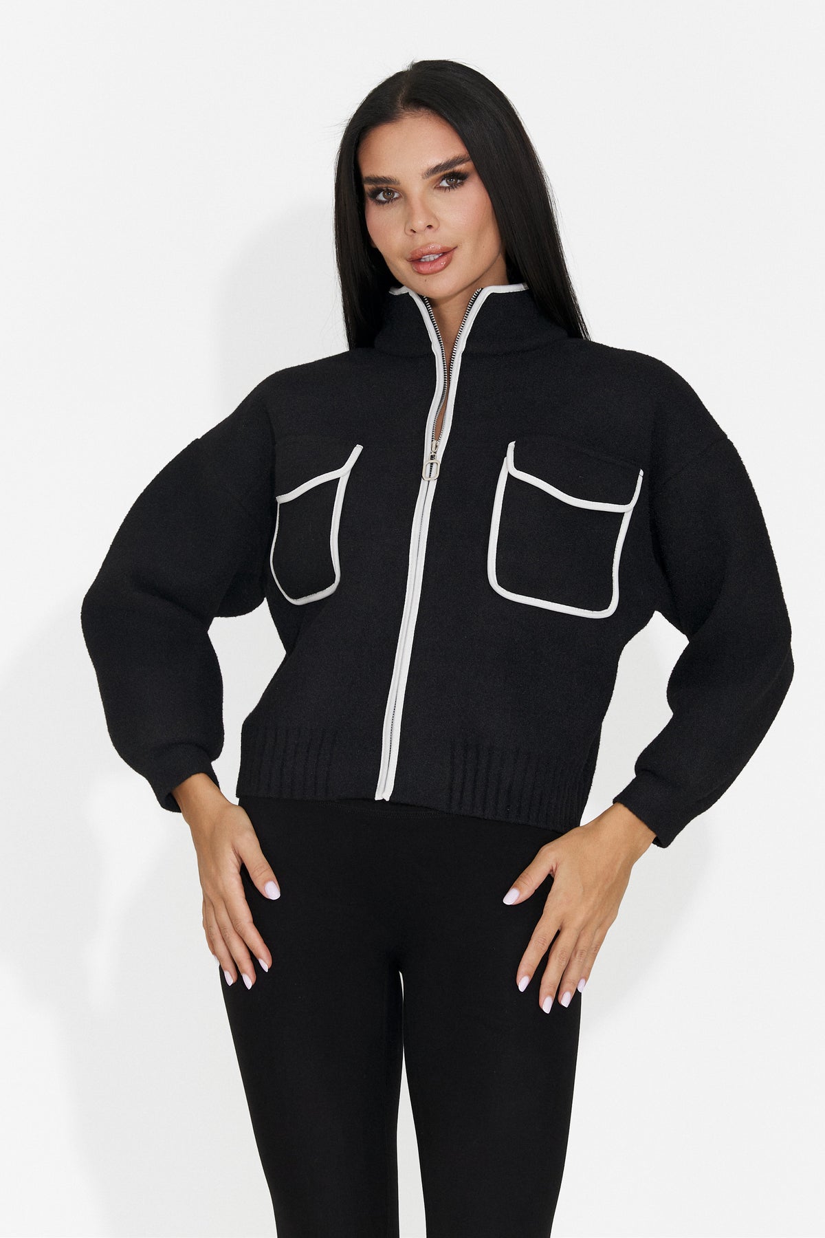 Jacheta casual neagra Hamilola Bogas