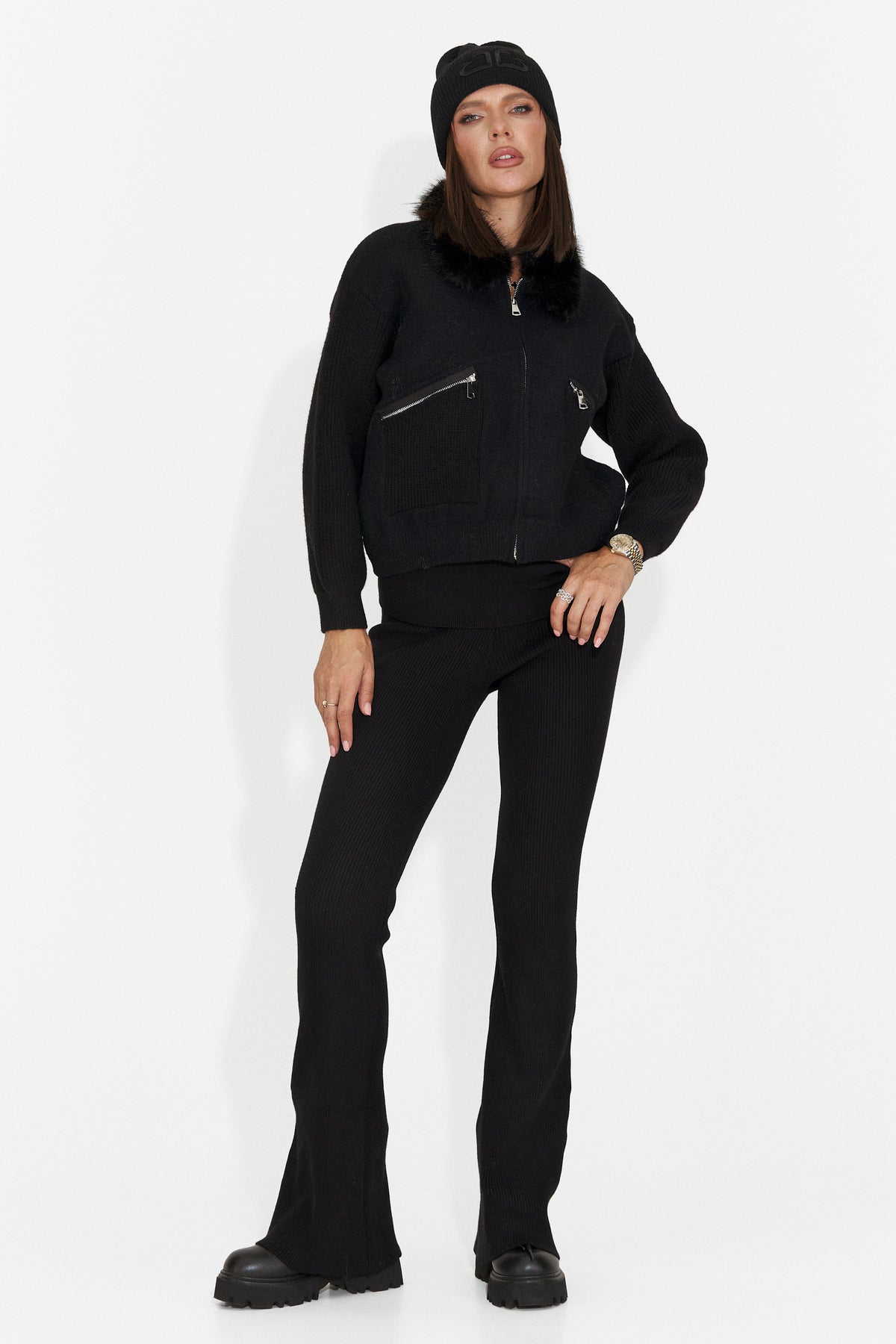 Jacheta casual neagra Luzlea Bogas