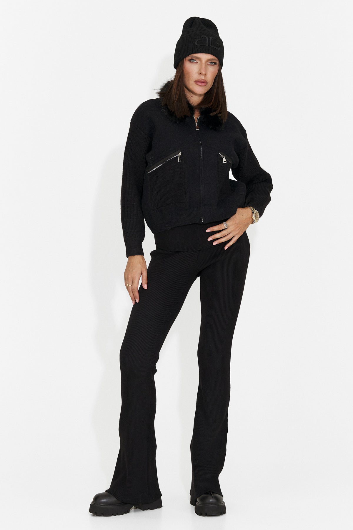 Jacheta casual neagra Luzlea Bogas