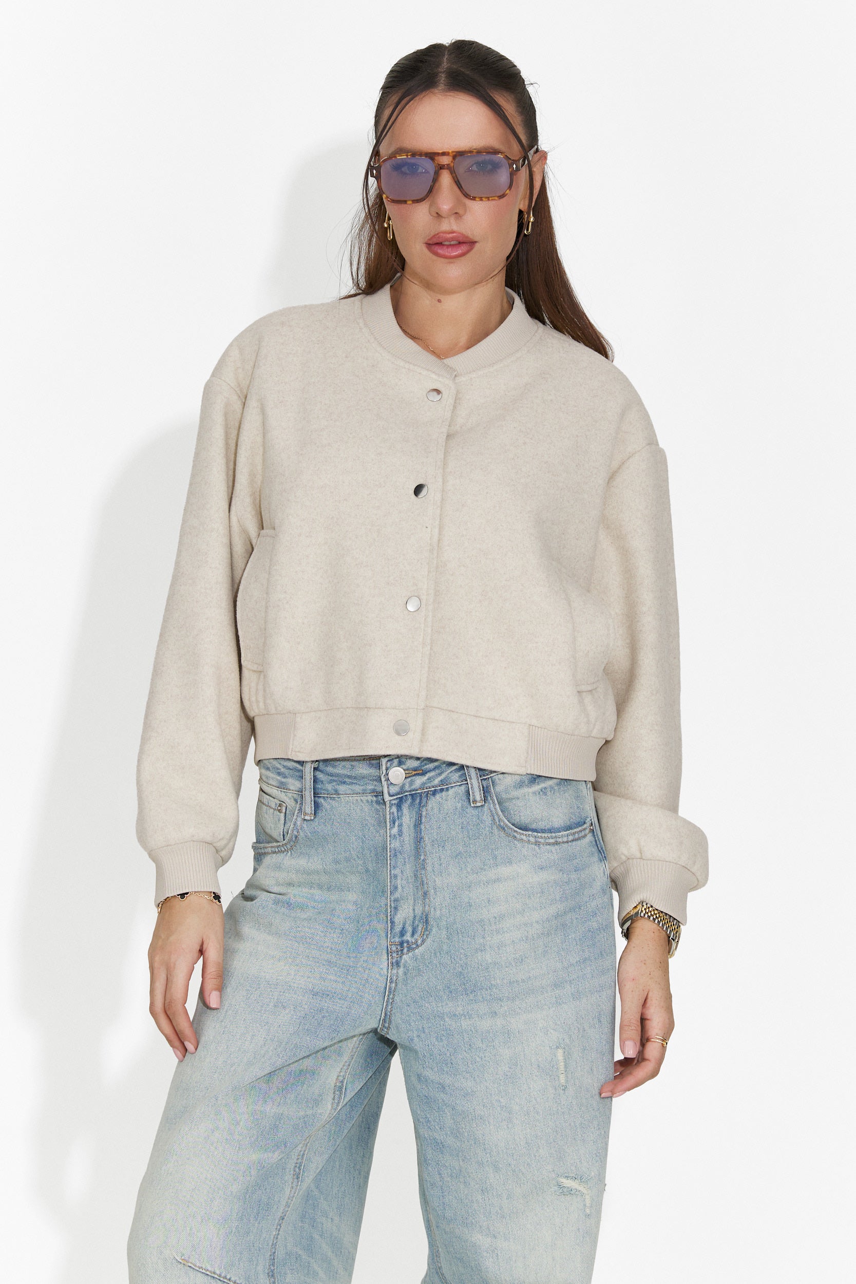 Дамско ежедневно яке бежово Gineta Bogas