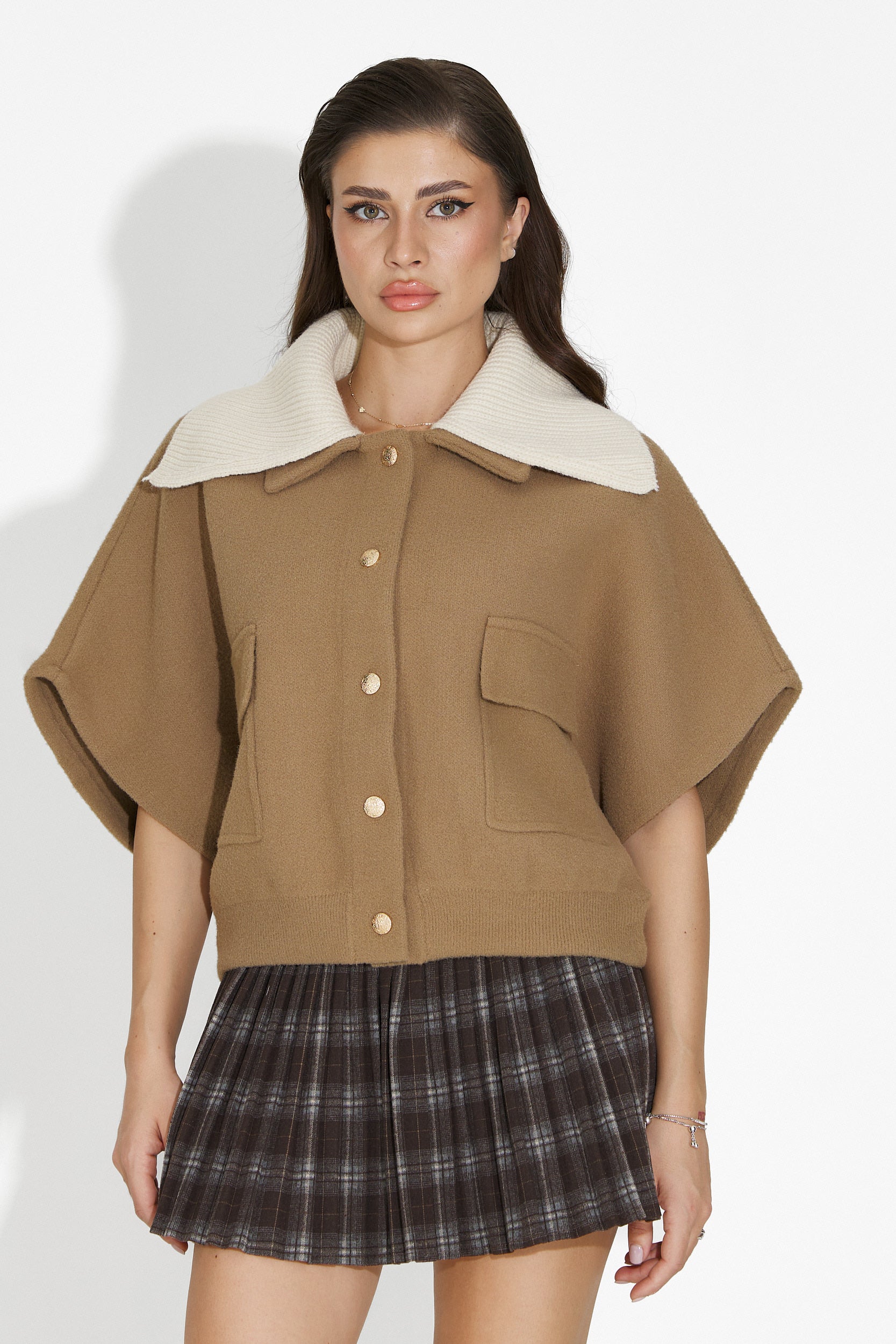 Дамско кежуал кафяво яке Cariolia Bogas