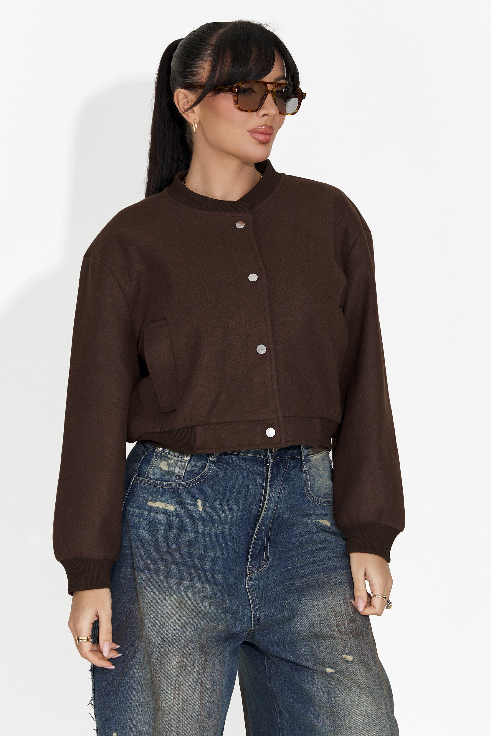 Дамско ежедневно яке кафяво Gineta Bogas