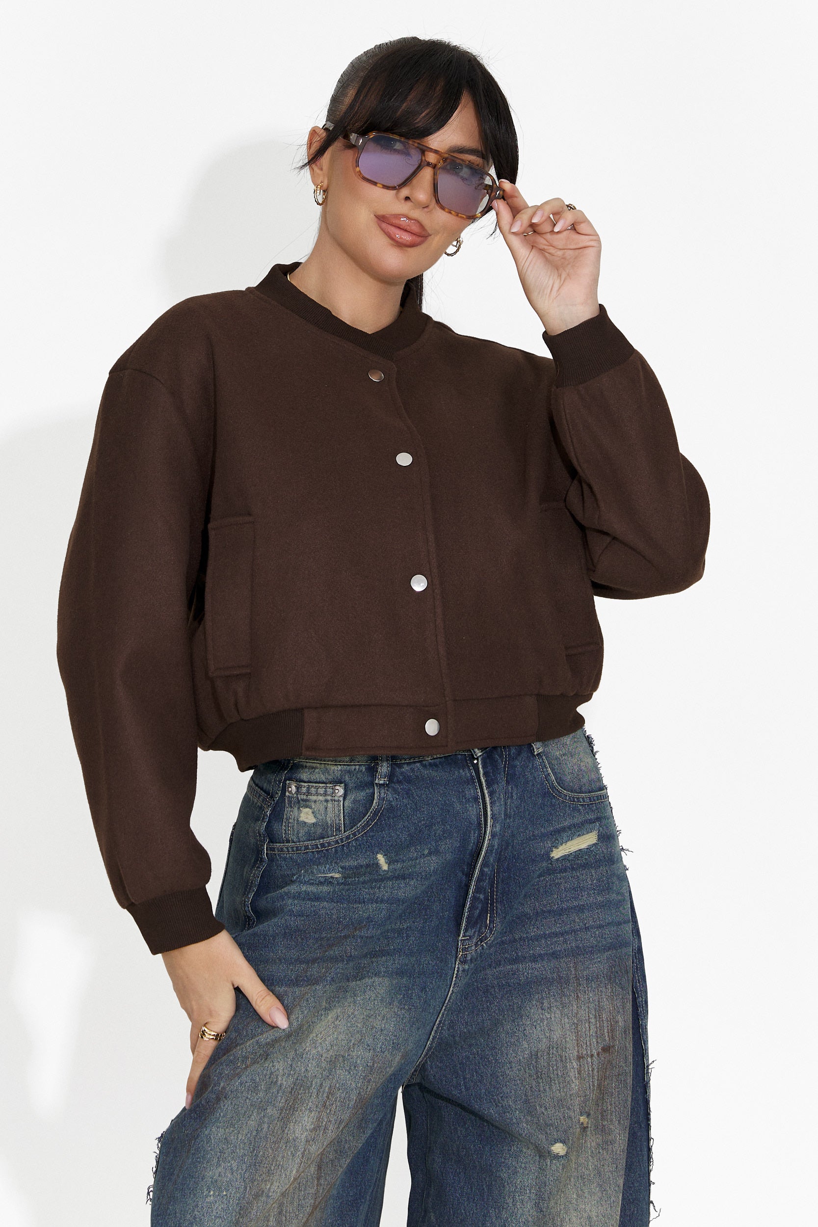 Дамско ежедневно яке кафяво Gineta Bogas