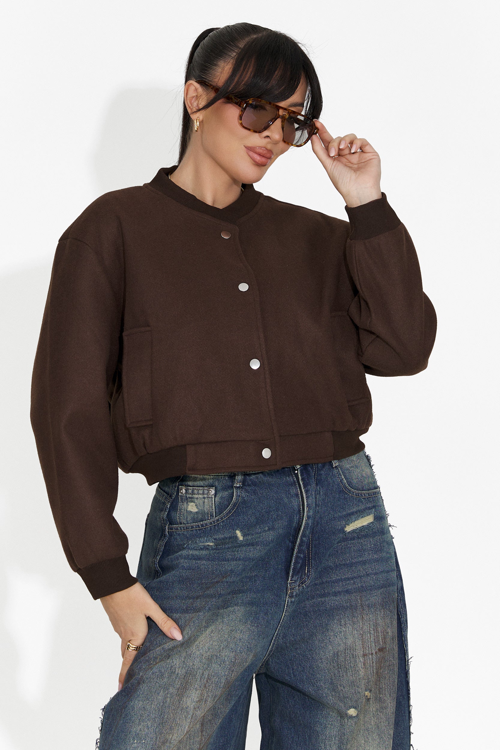 Дамско ежедневно яке кафяво Gineta Bogas