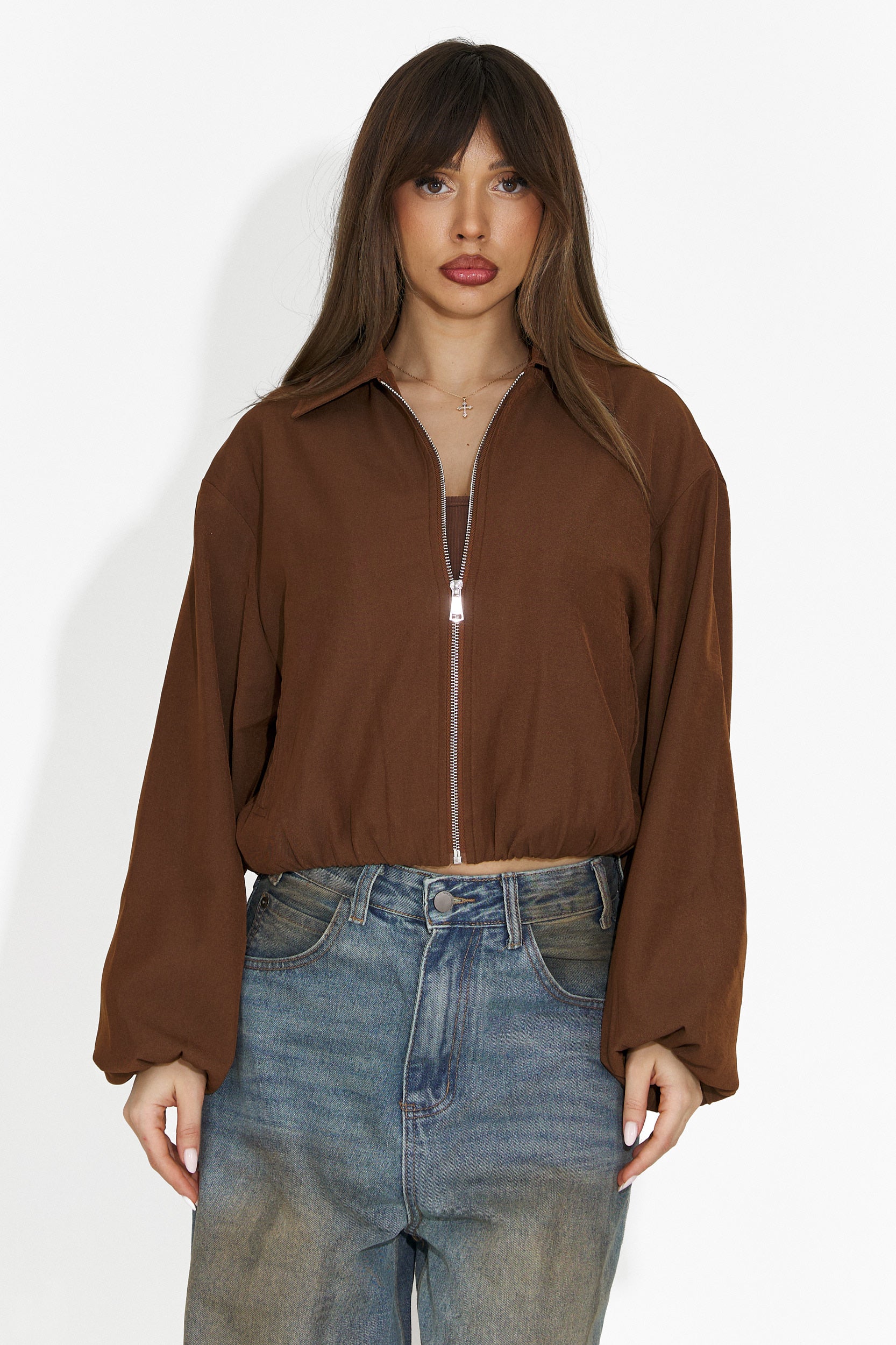 Дамско ежедневно яке кафяво Giona Bogas