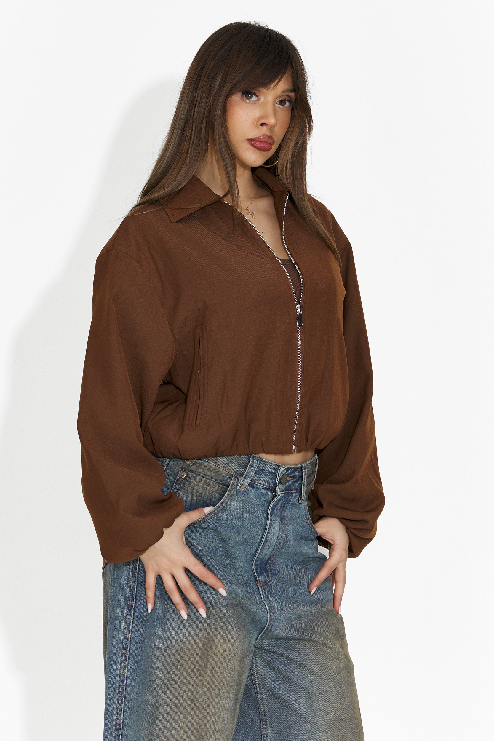 Дамско ежедневно яке кафяво Giona Bogas