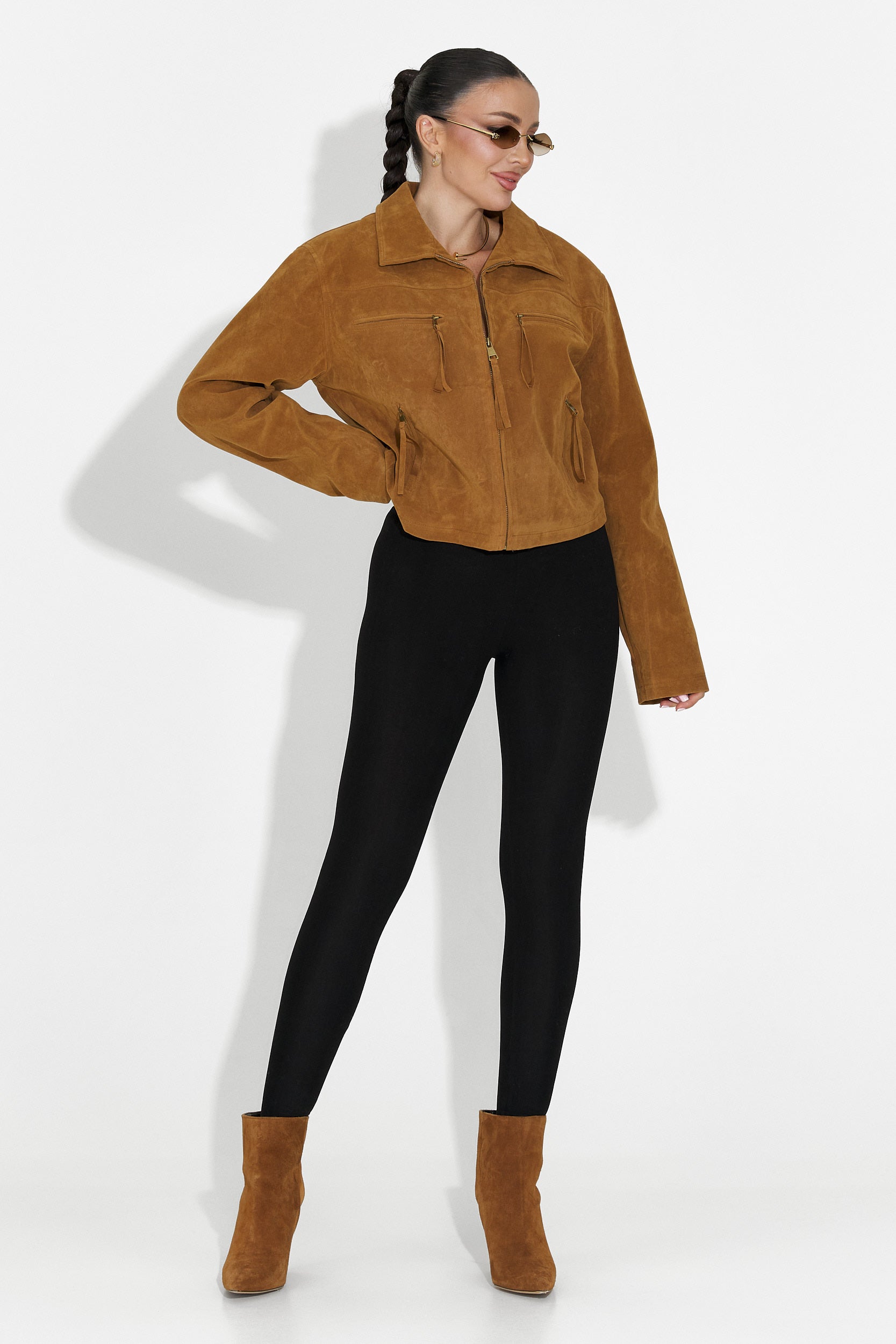 Кафяво дамско спортно яке Marivora Bogas