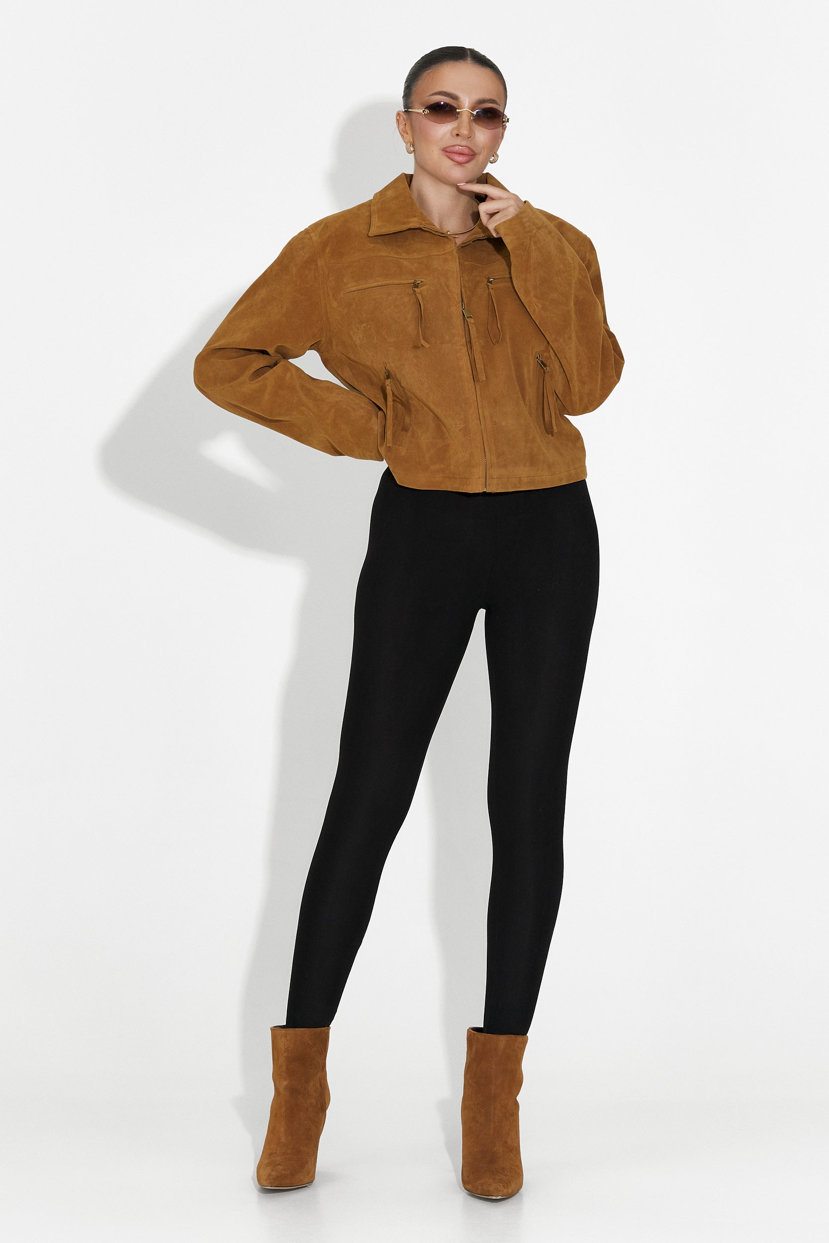 Кафяво дамско спортно яке Marivora Bogas