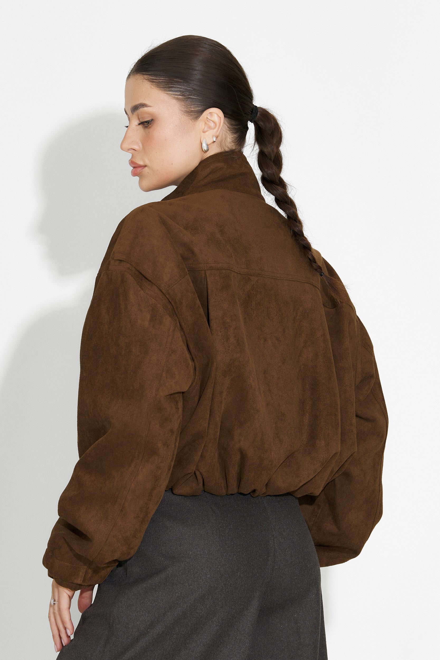 Дамско кежуал яке в кафяво Trinidad Bogas