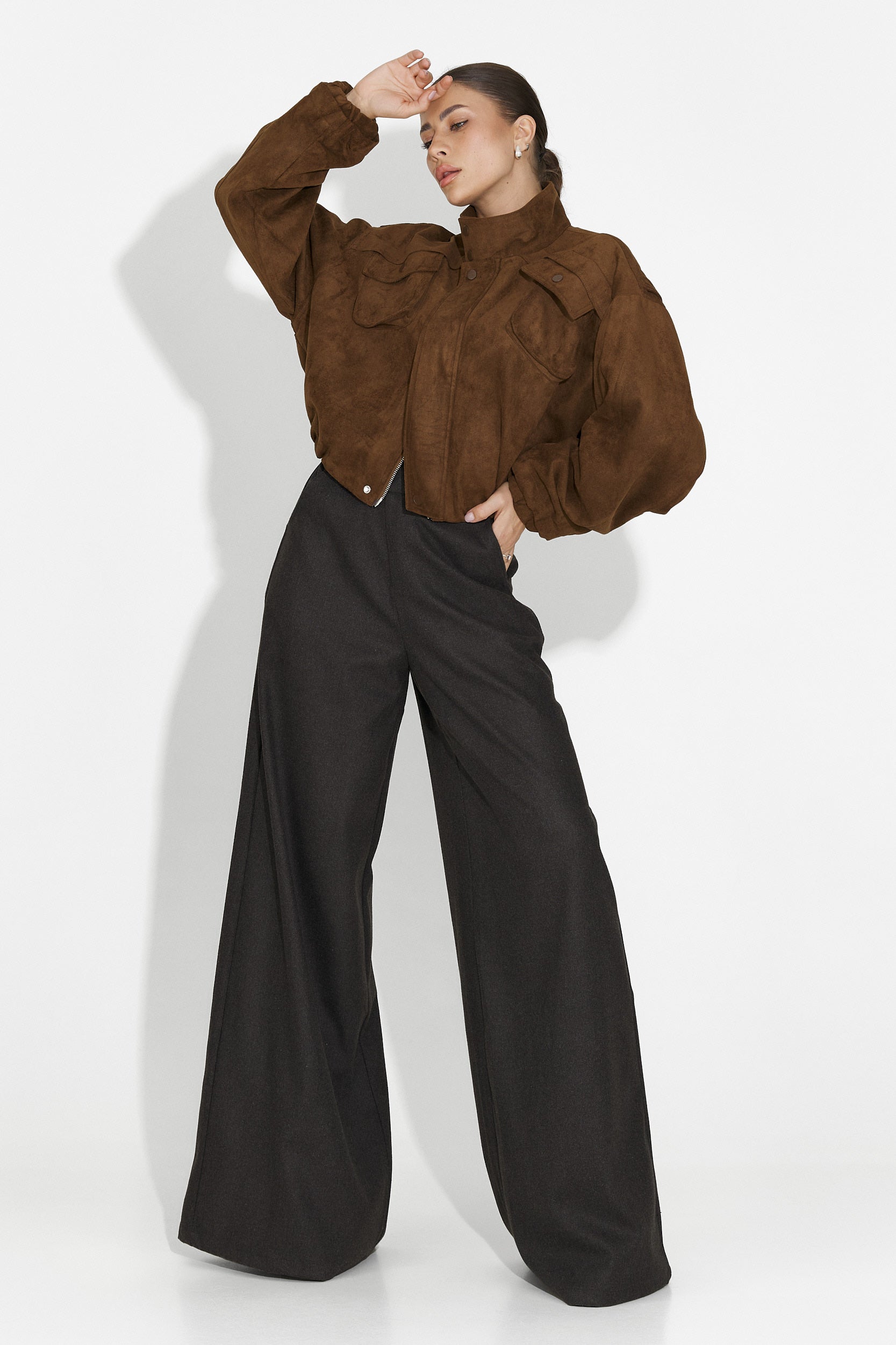 Дамско кежуал яке в кафяво Trinidad Bogas