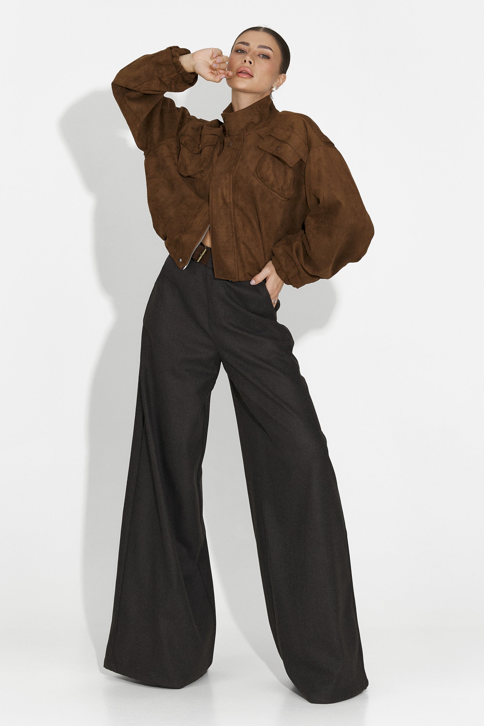 Дамско кежуал яке в кафяво Trinidad Bogas