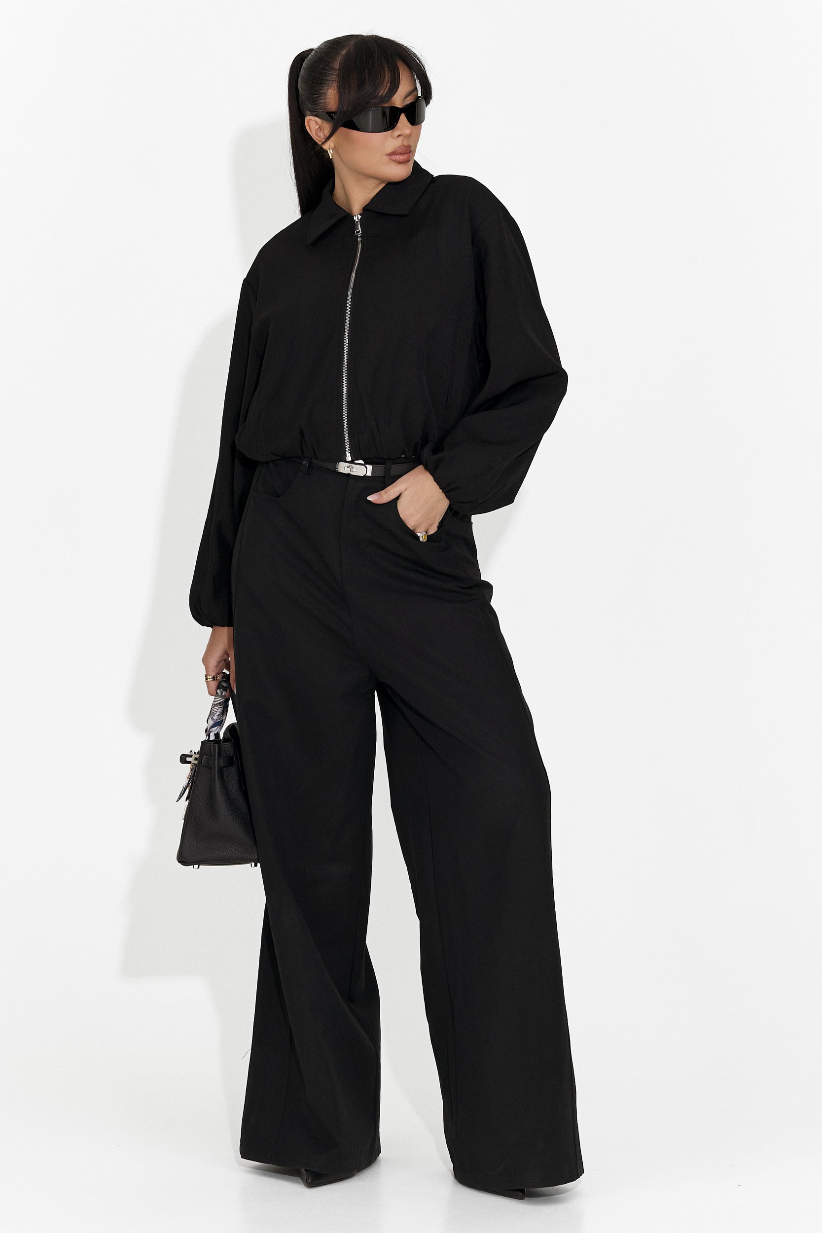 Дамско ежедневно черно яке Giona Bogas