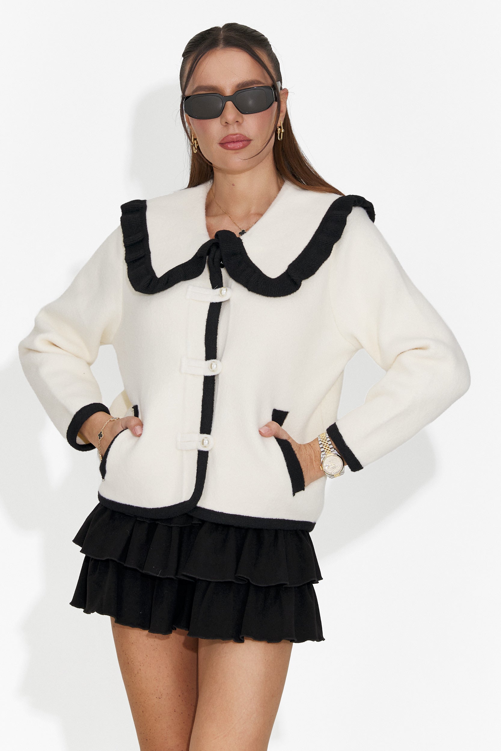 Елегантно дамско яке в кремав цвят Aimea Bogas