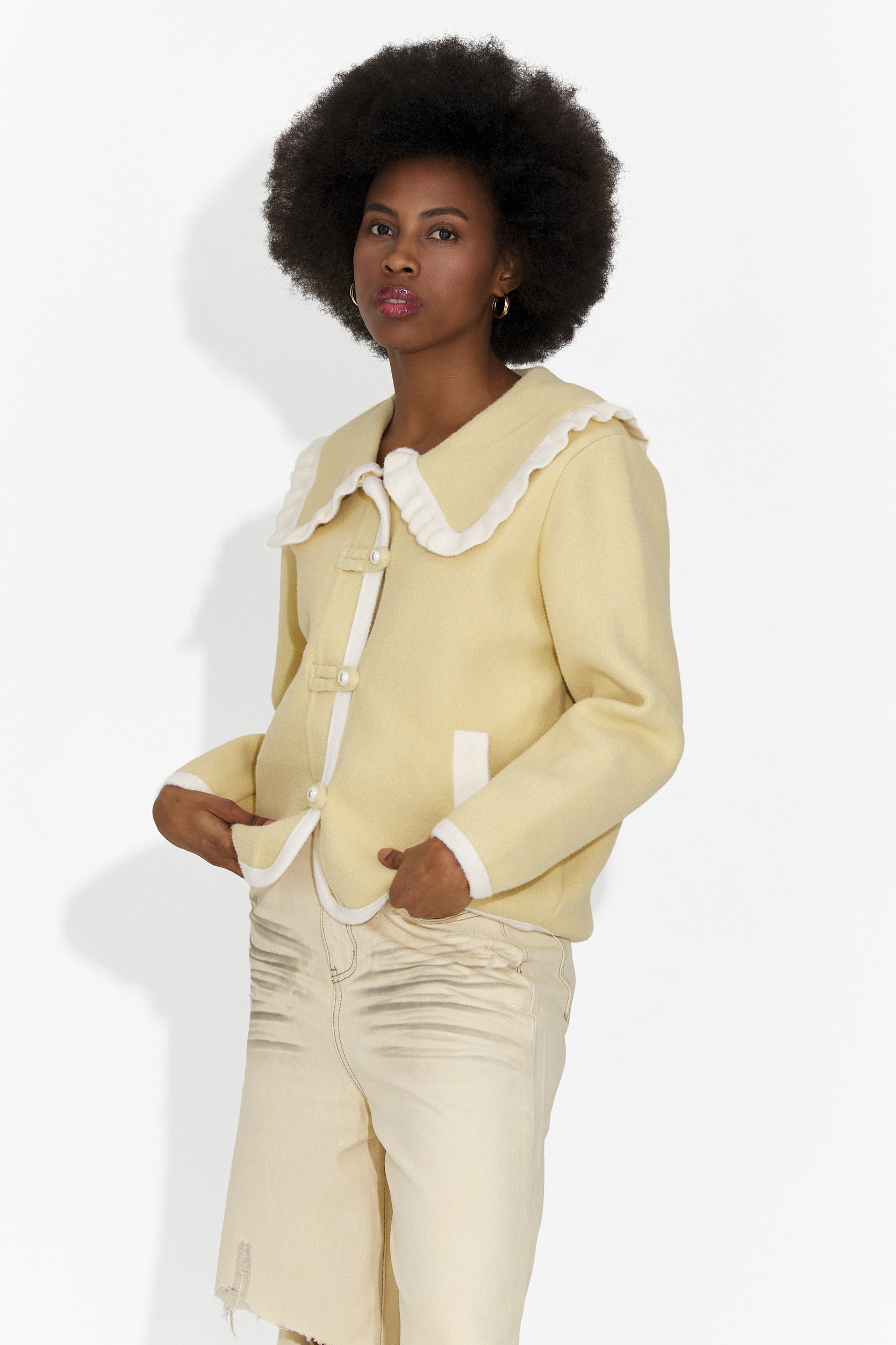 Елегантно жълто дамско яке Aimea Bogas