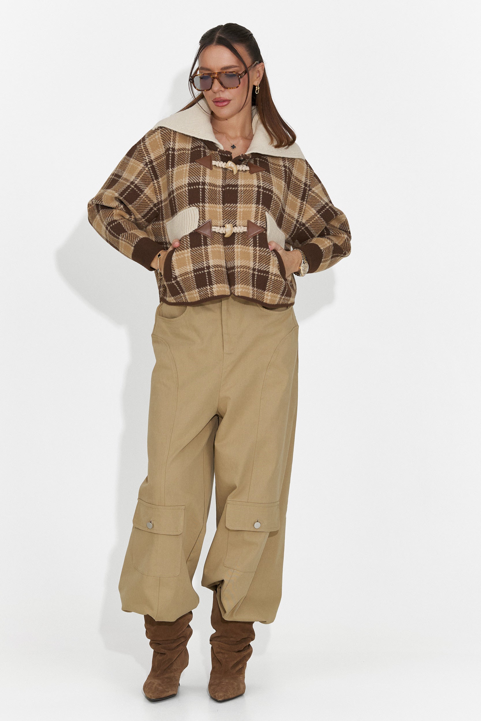 Елегантно дамско яке в кафяво Pretay Bogas