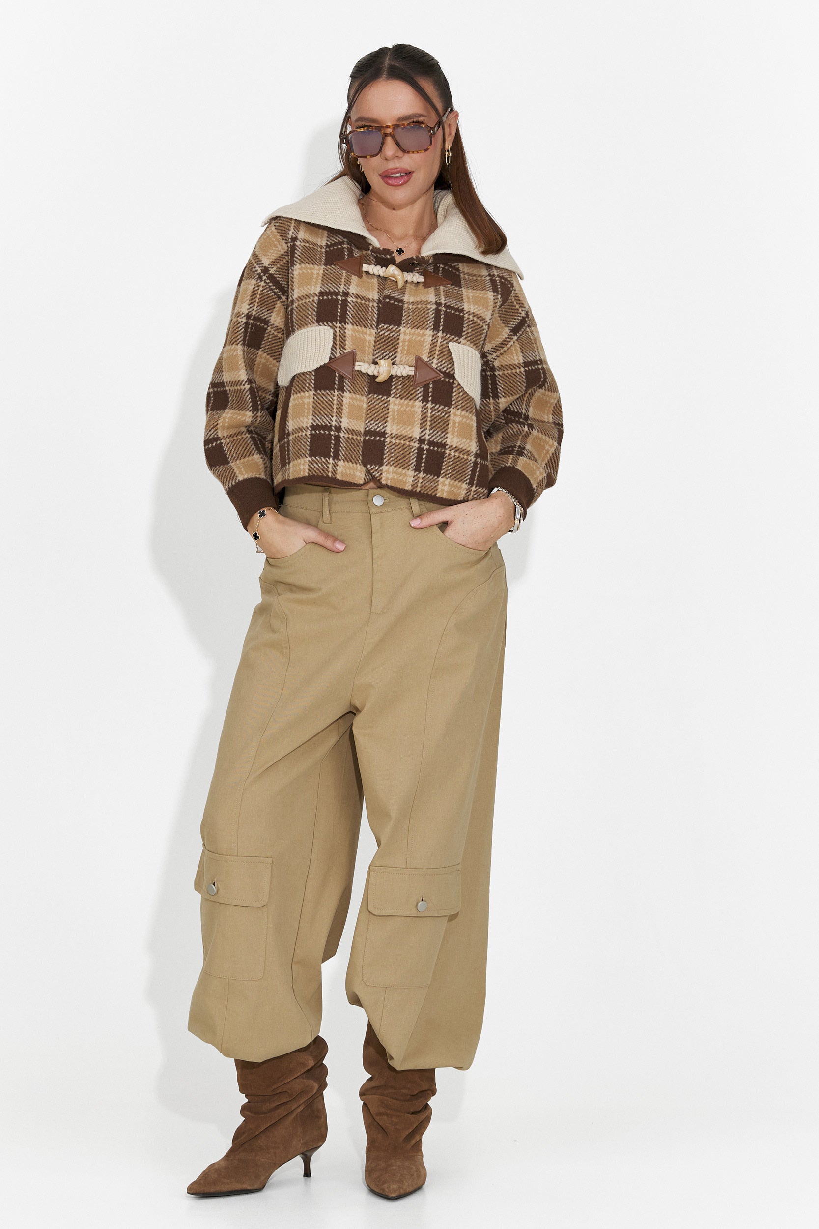 Елегантно дамско яке в кафяво Pretay Bogas