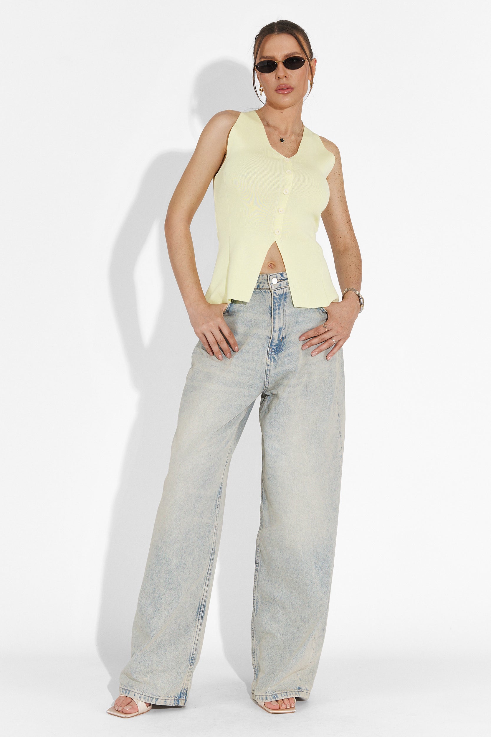 Жълт casual топ за жени Cadiz Bogas