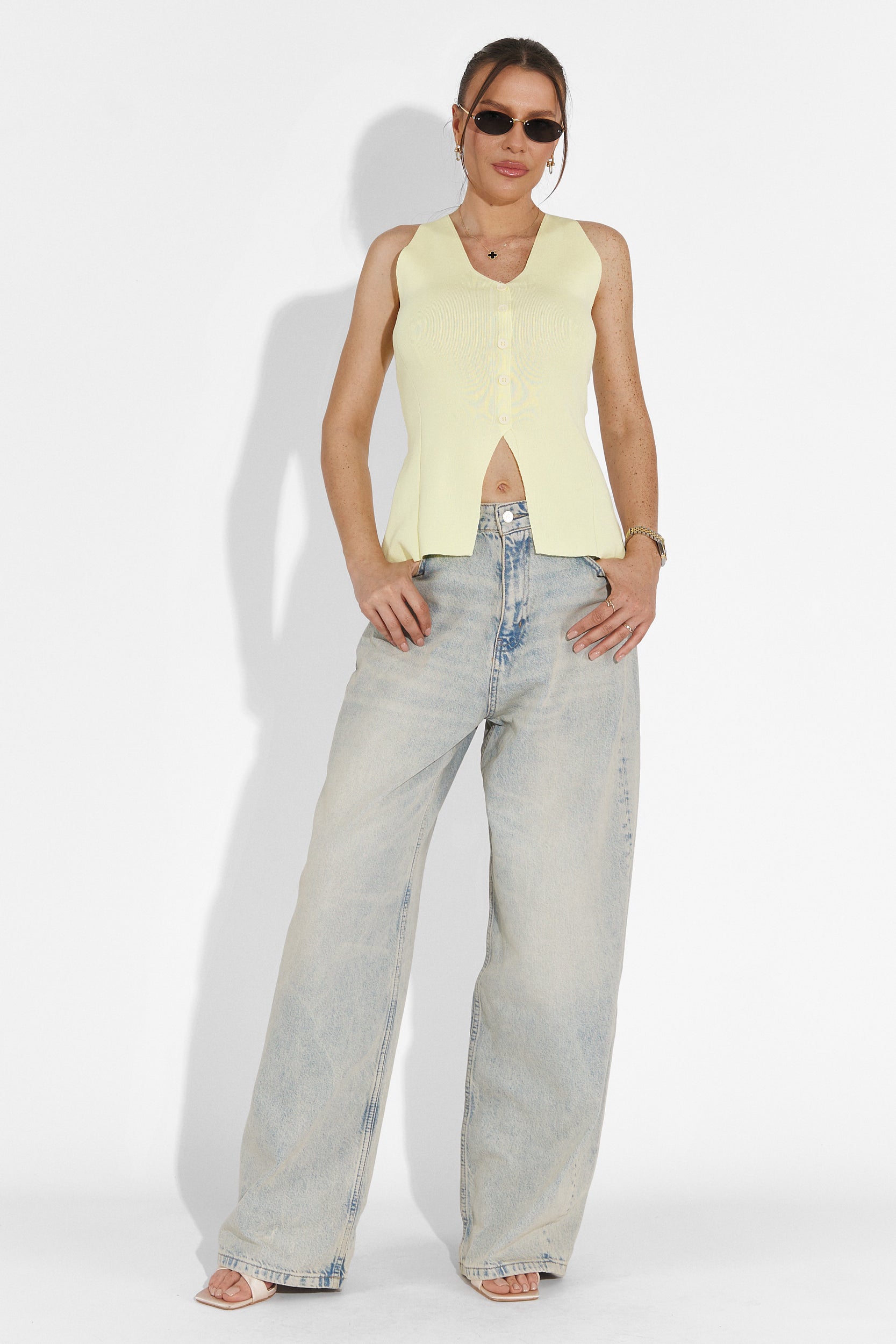 Жълт casual топ за жени Cadiz Bogas