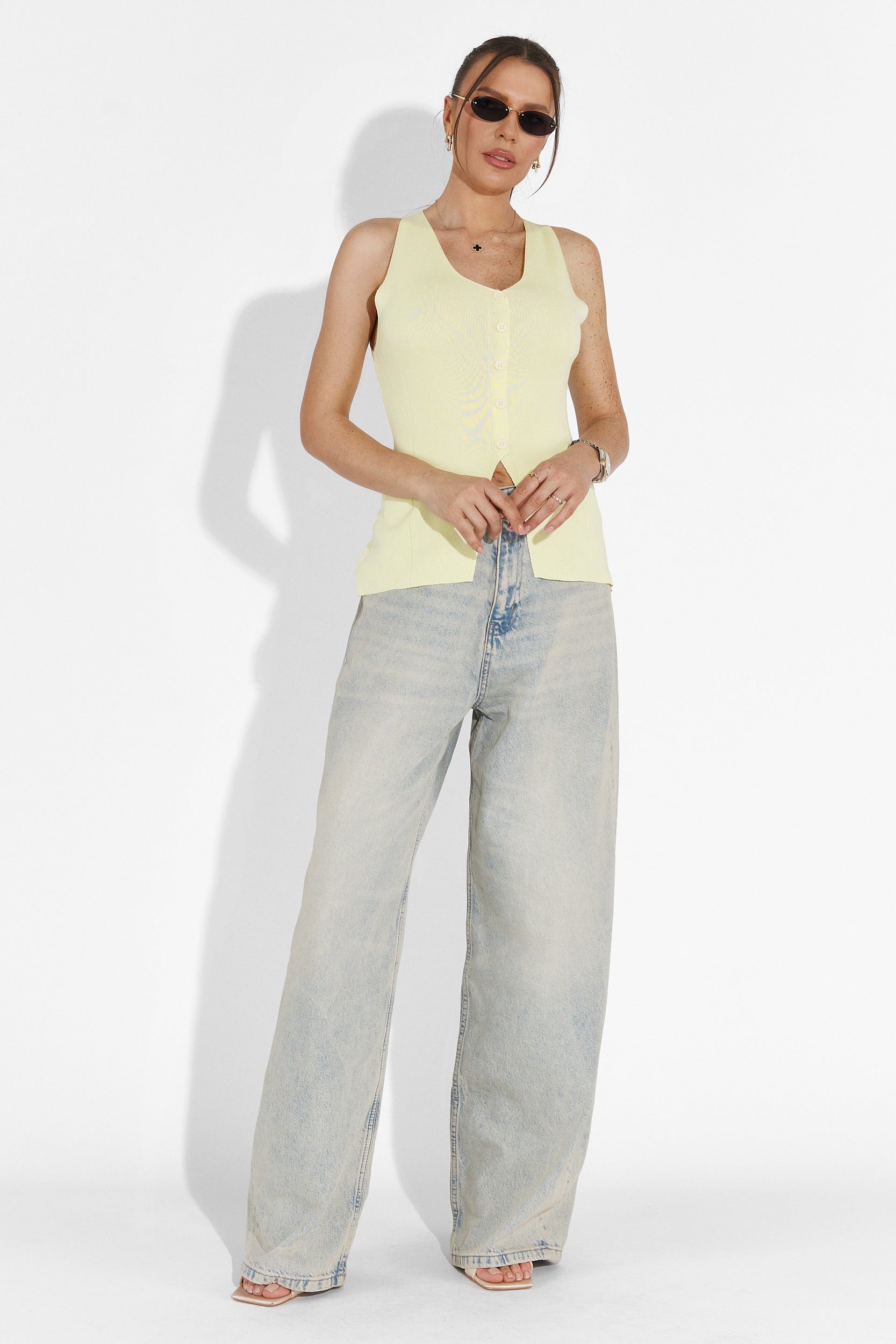 Жълт casual топ за жени Cadiz Bogas