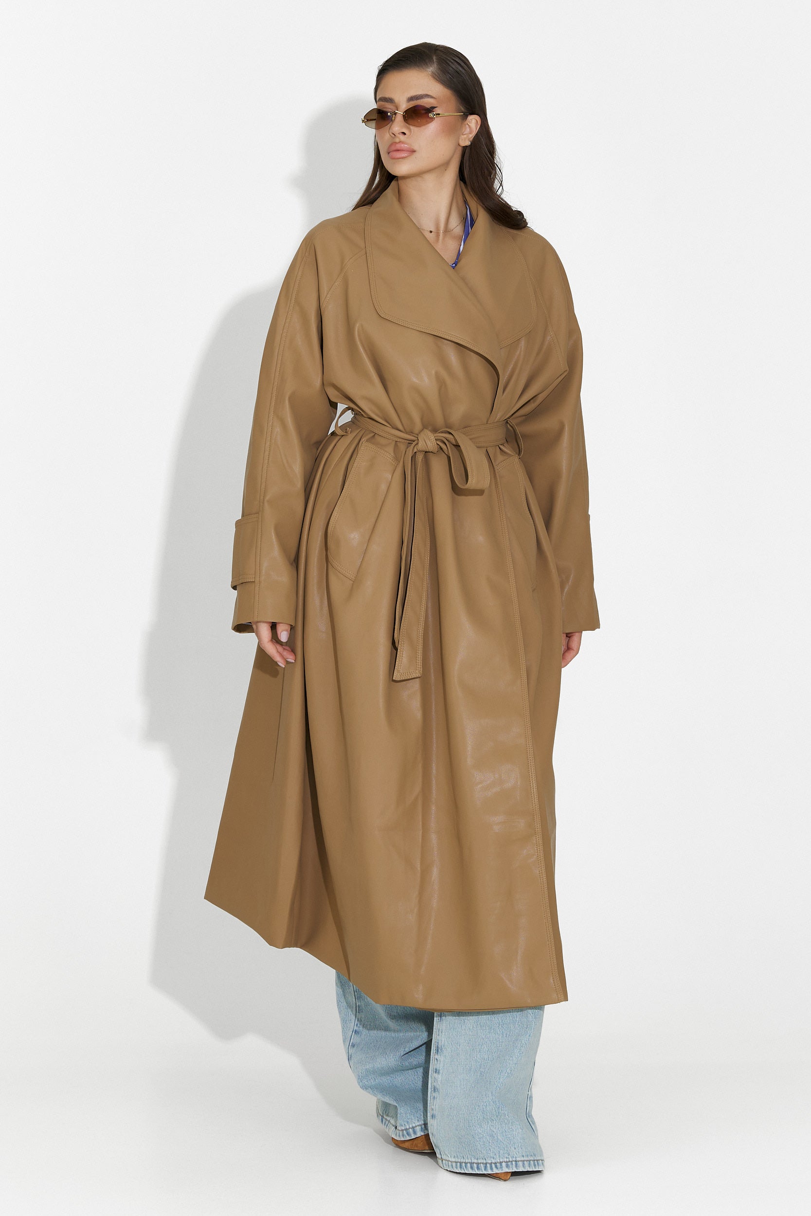 Елегантно бежово дамско палто Jasoria Bogas