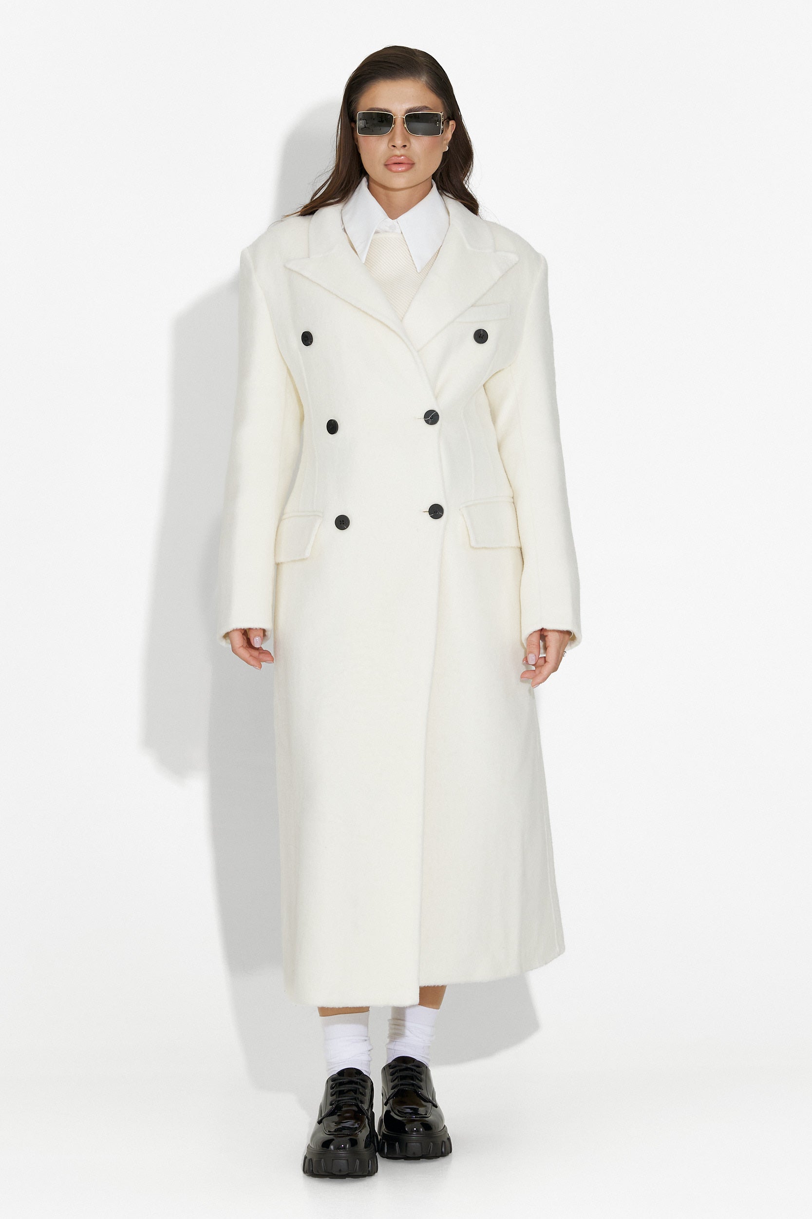 Елегантно бежово дамско палто Savira Bogas