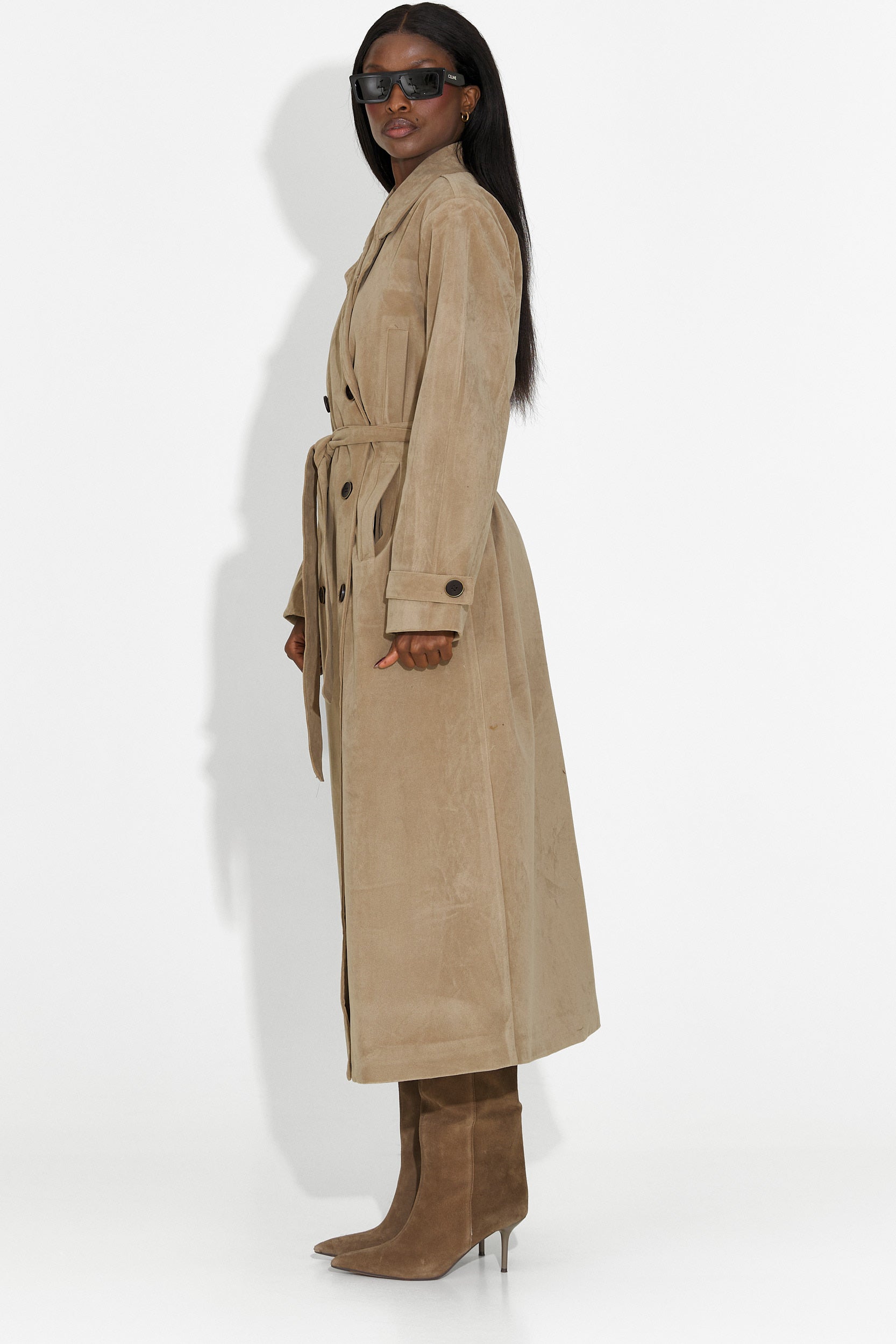 Елегантно бежово дамско палто Seliora Bogas