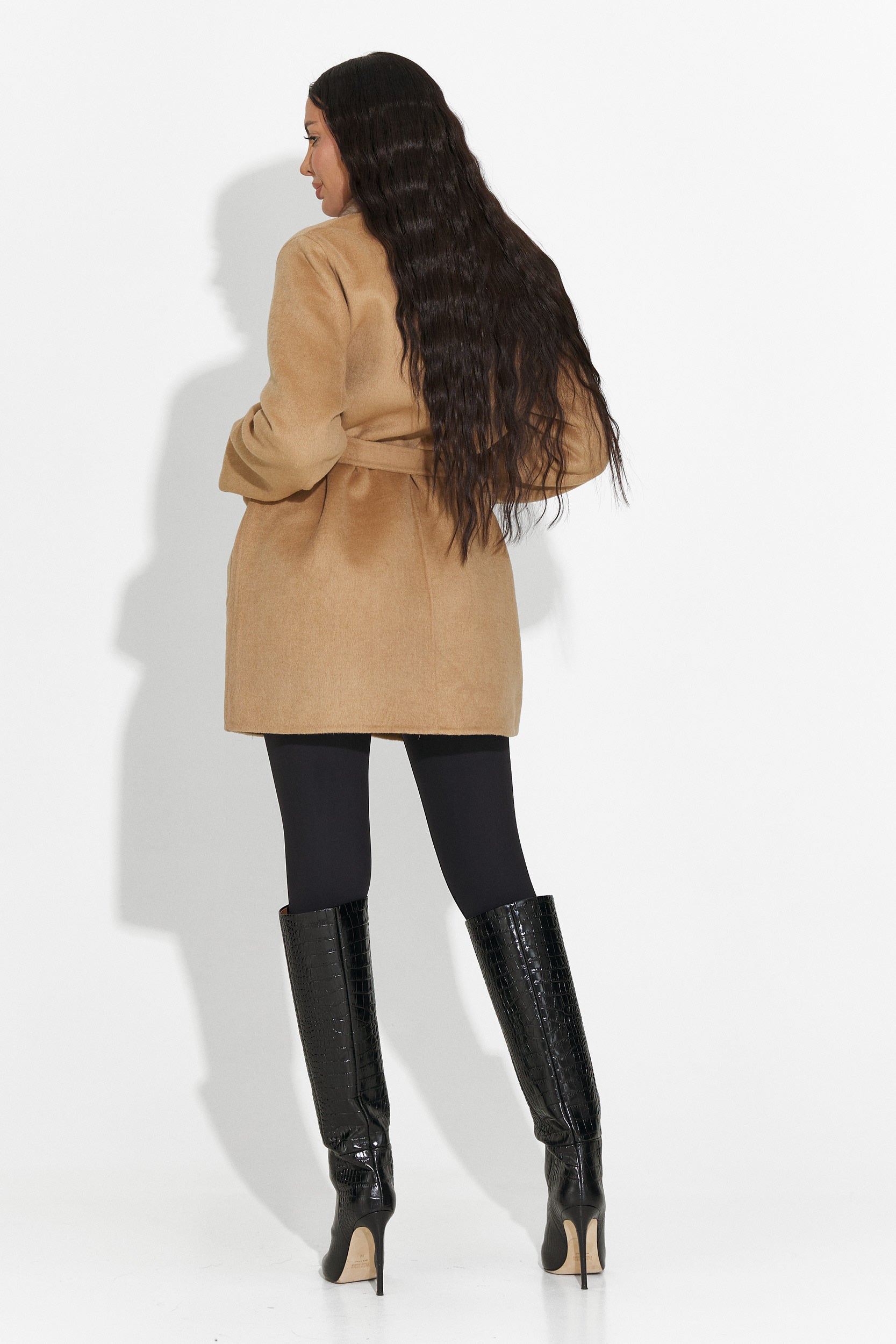 Елегантно дамско палто кафяво Gelira Bogas